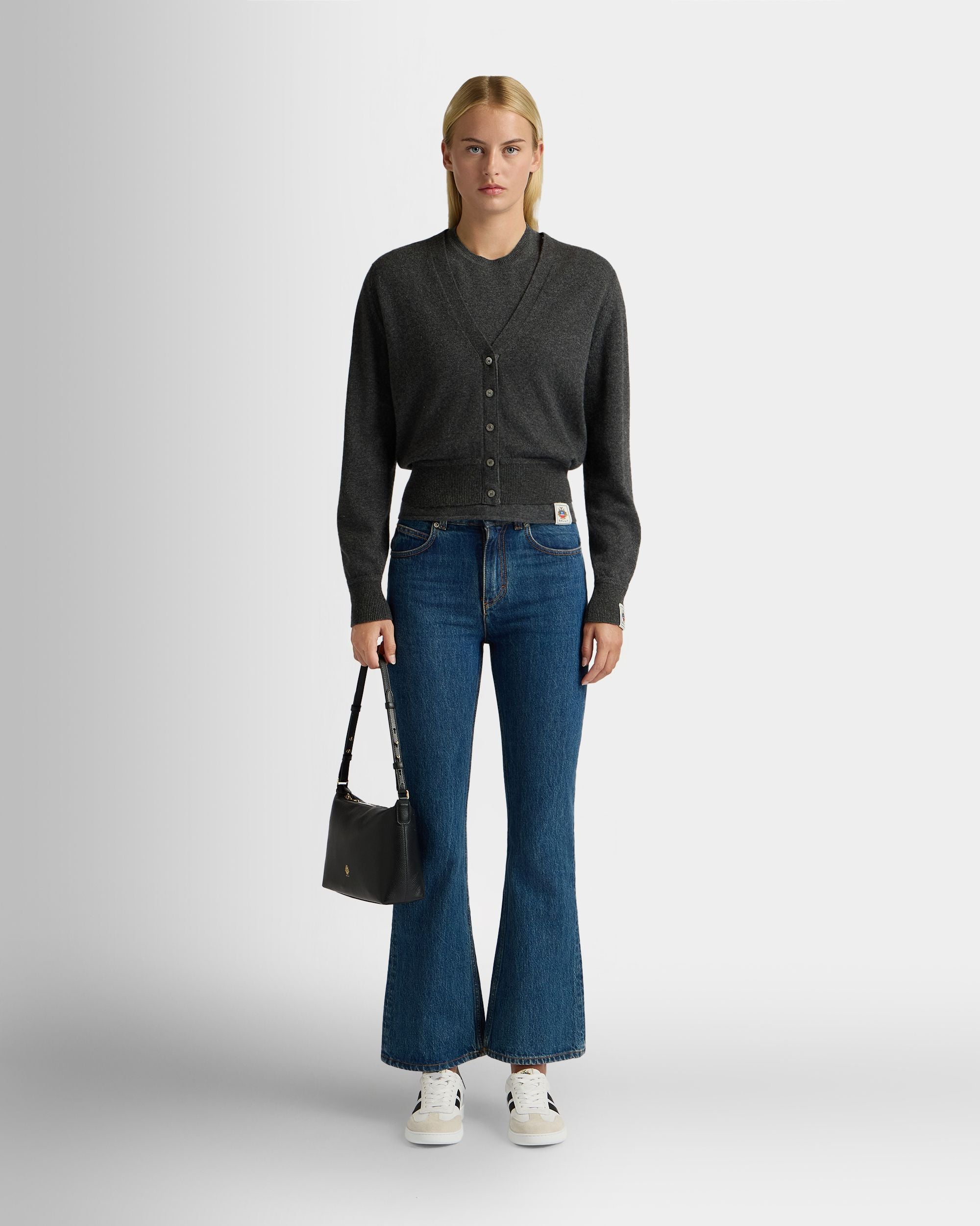 Bally Global - Cardigan in Dark Grey Cashmere - Grey