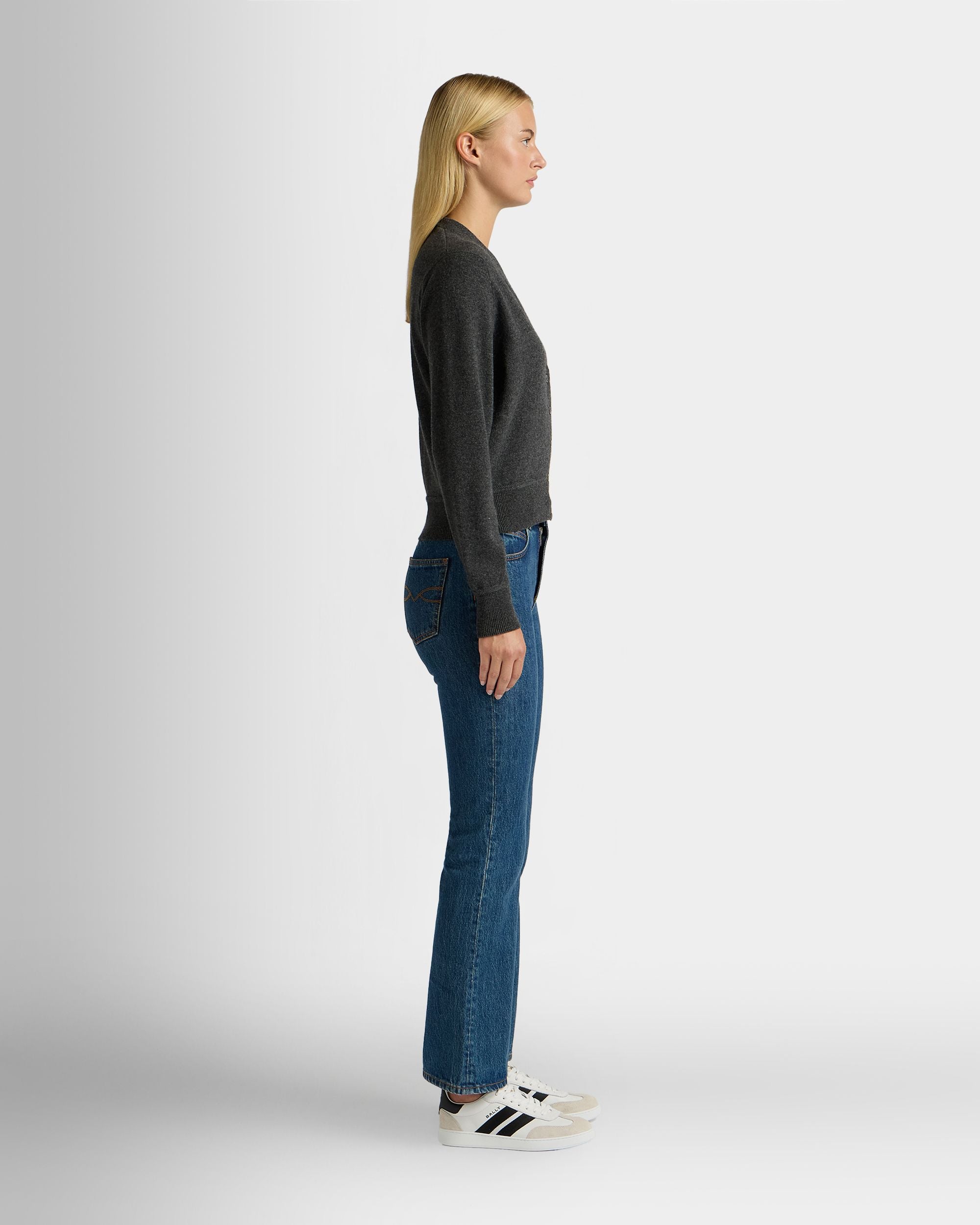 Bally Global - Cardigan in Dark Grey Cashmere - Grey
