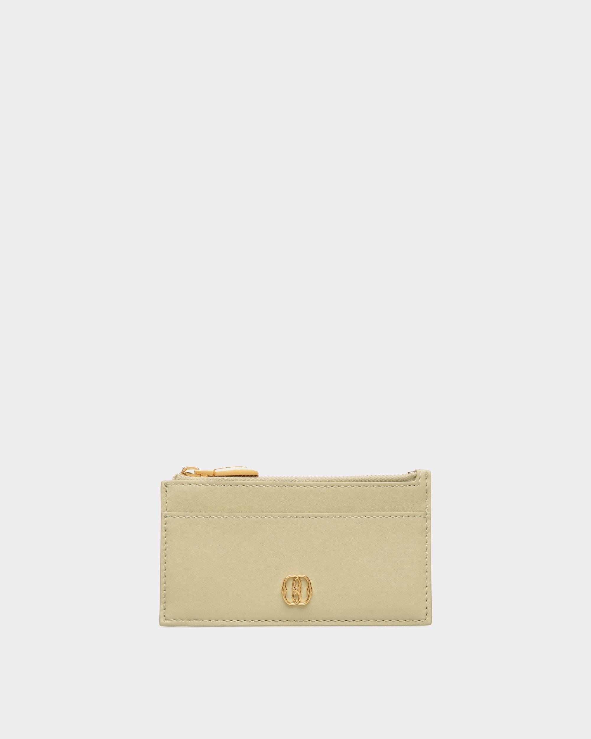 Bally Global - Tarjetero Con Cremallera Emblem De Piel Light Green - Verde