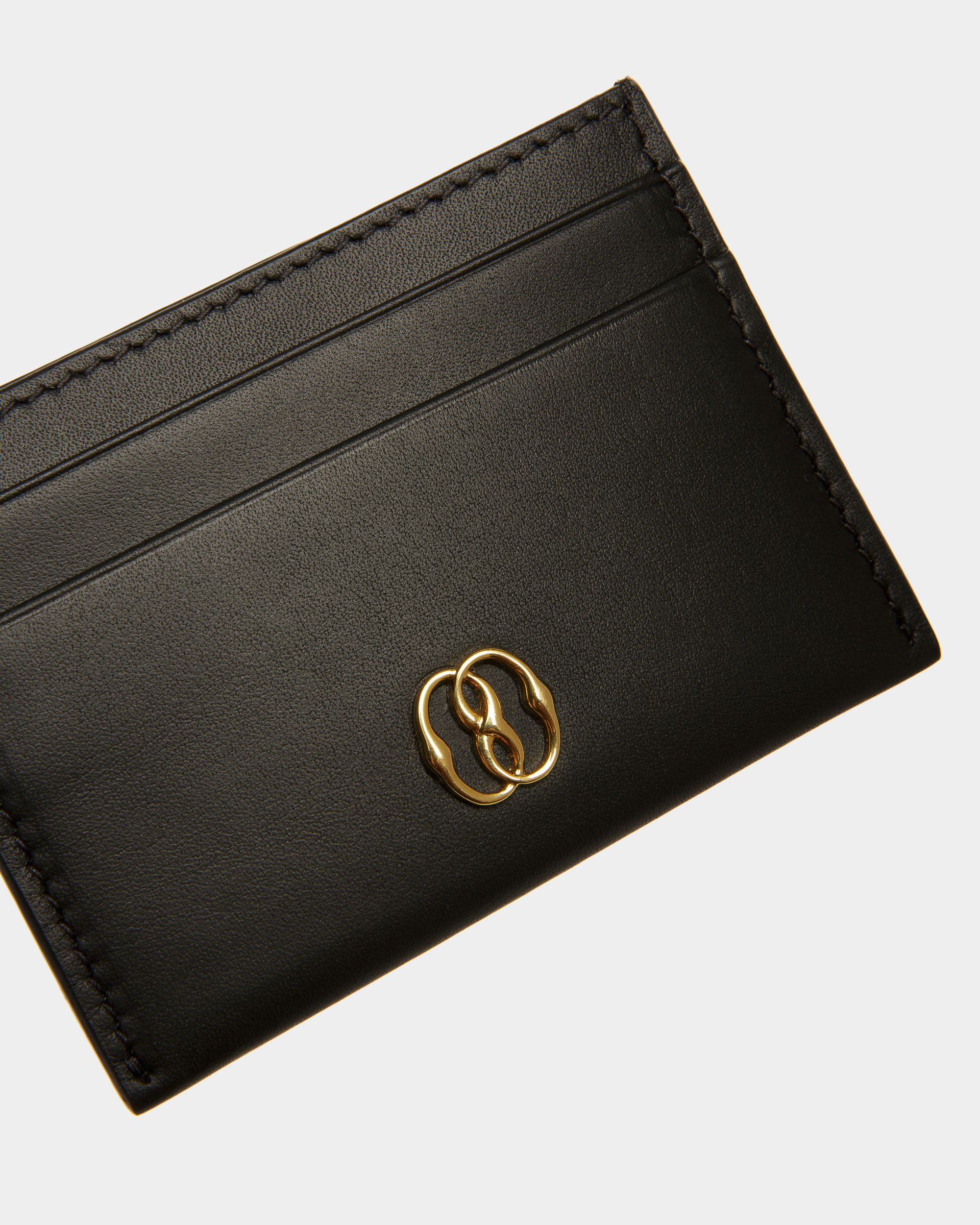Bally Global - Emblem Card Holder In Black Leather - Black