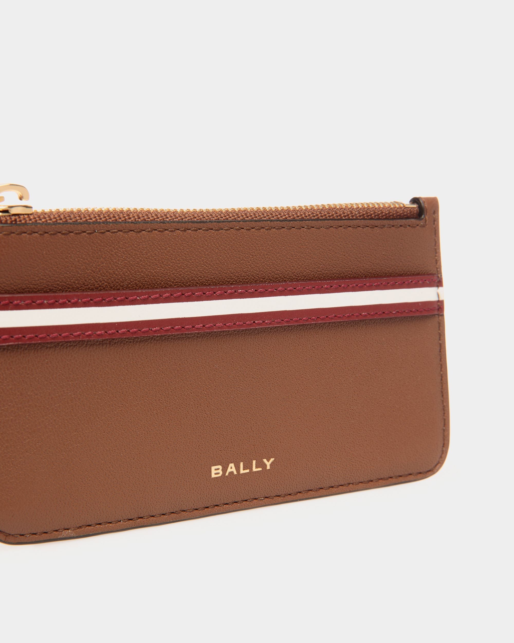 Bally Global - Porte-Cartes À Glissière Code En Cuir Marron - Marron