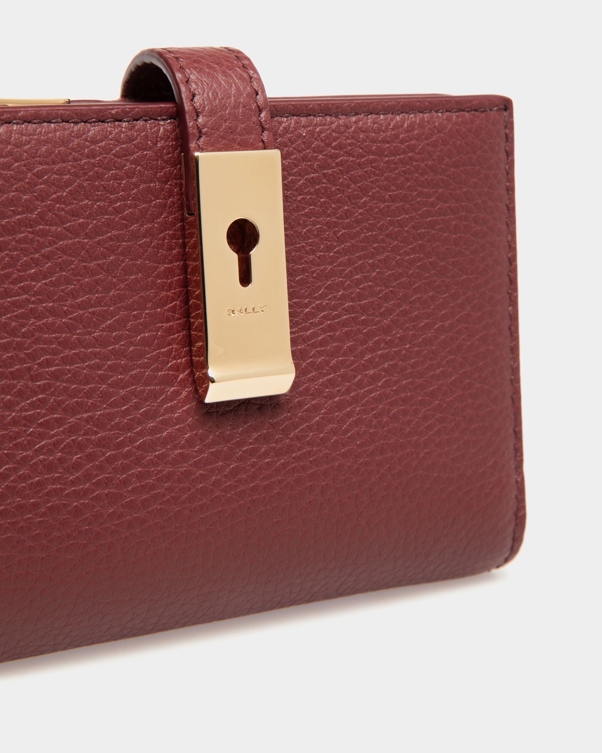 Bally Global - Cartera Lock Me De Piel Granulada Andorra - Burdeos