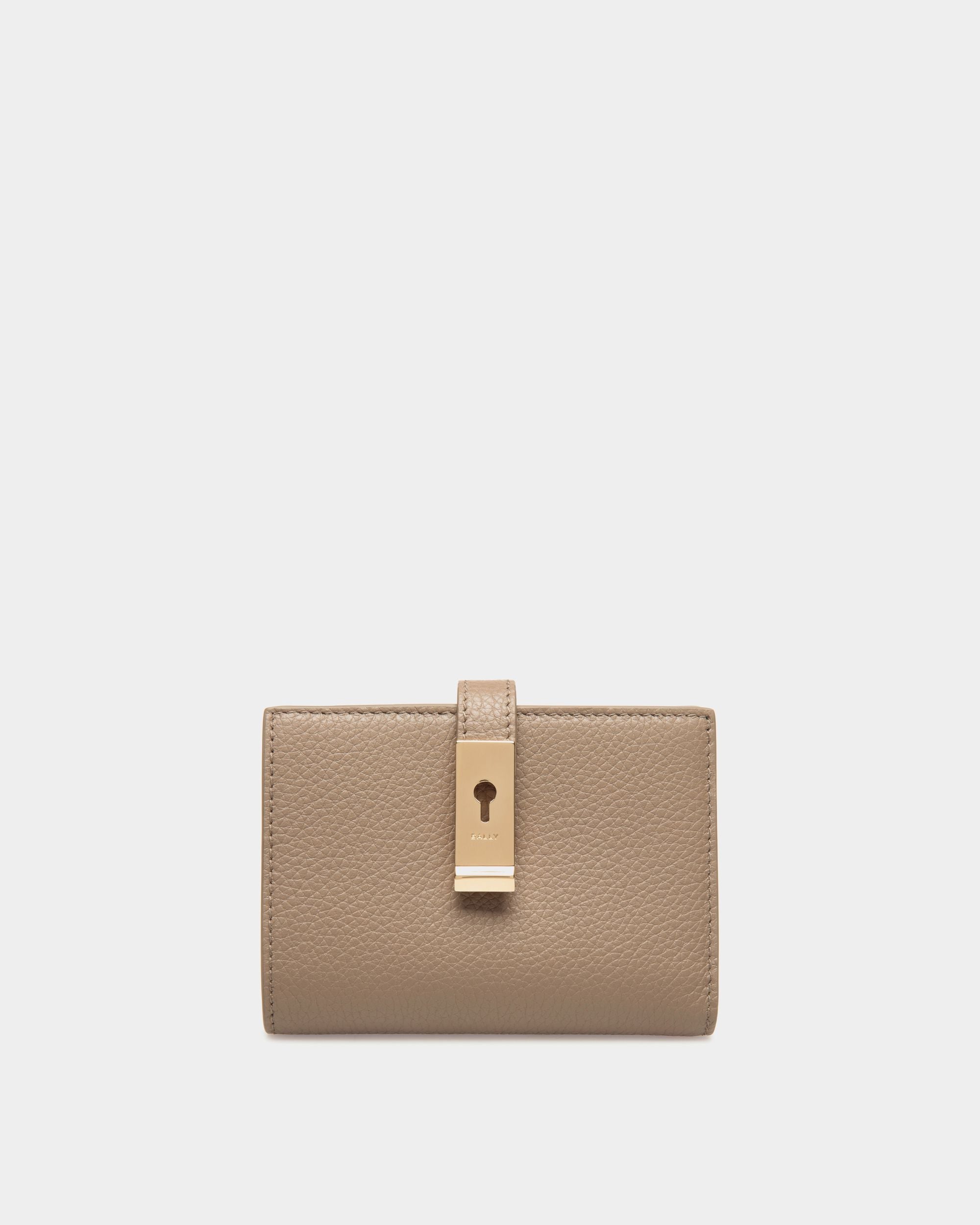 Bally Global - Cartera Lock Me De Piel Granulada Topo - Marrón