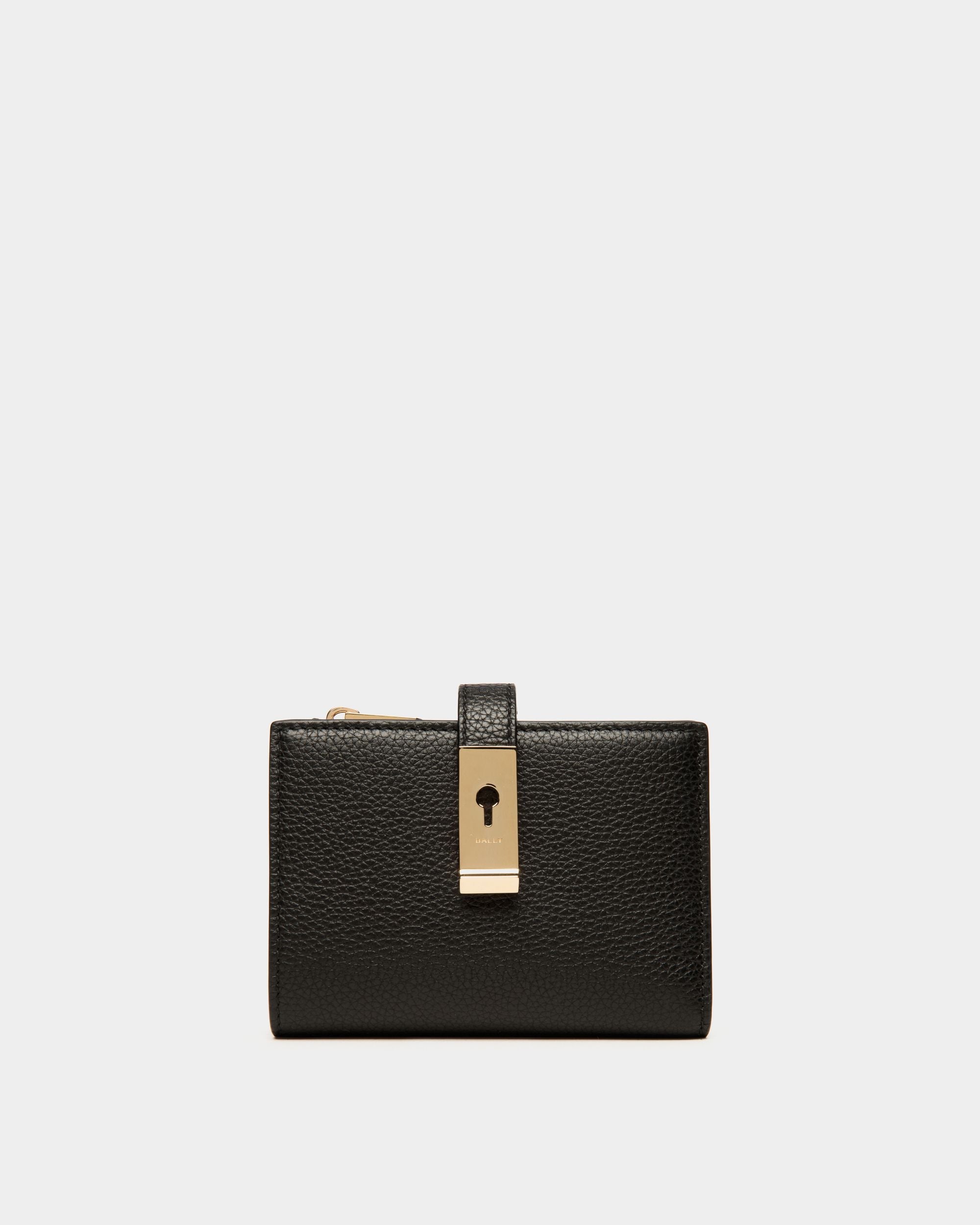 Bally Global - Lock Me Wallet In Black Grained Leather - Negro