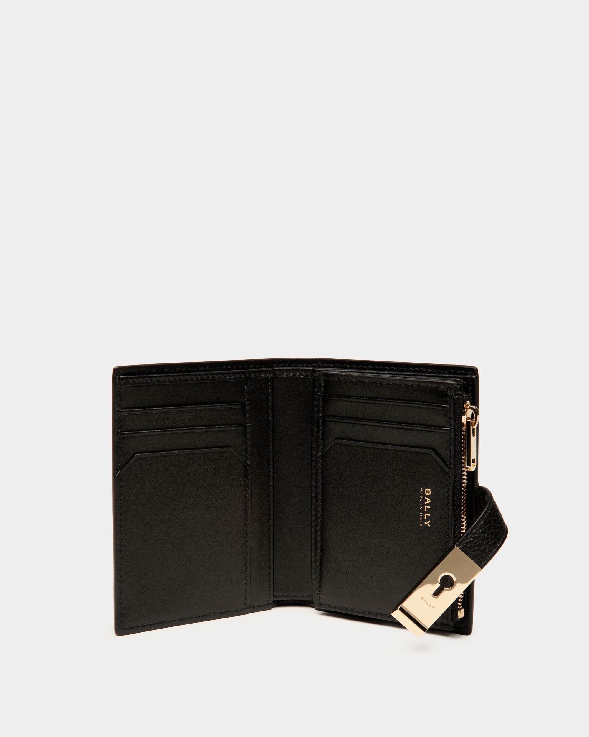 Bally Global - Lock Me Wallet In Black Grained Leather - Negro