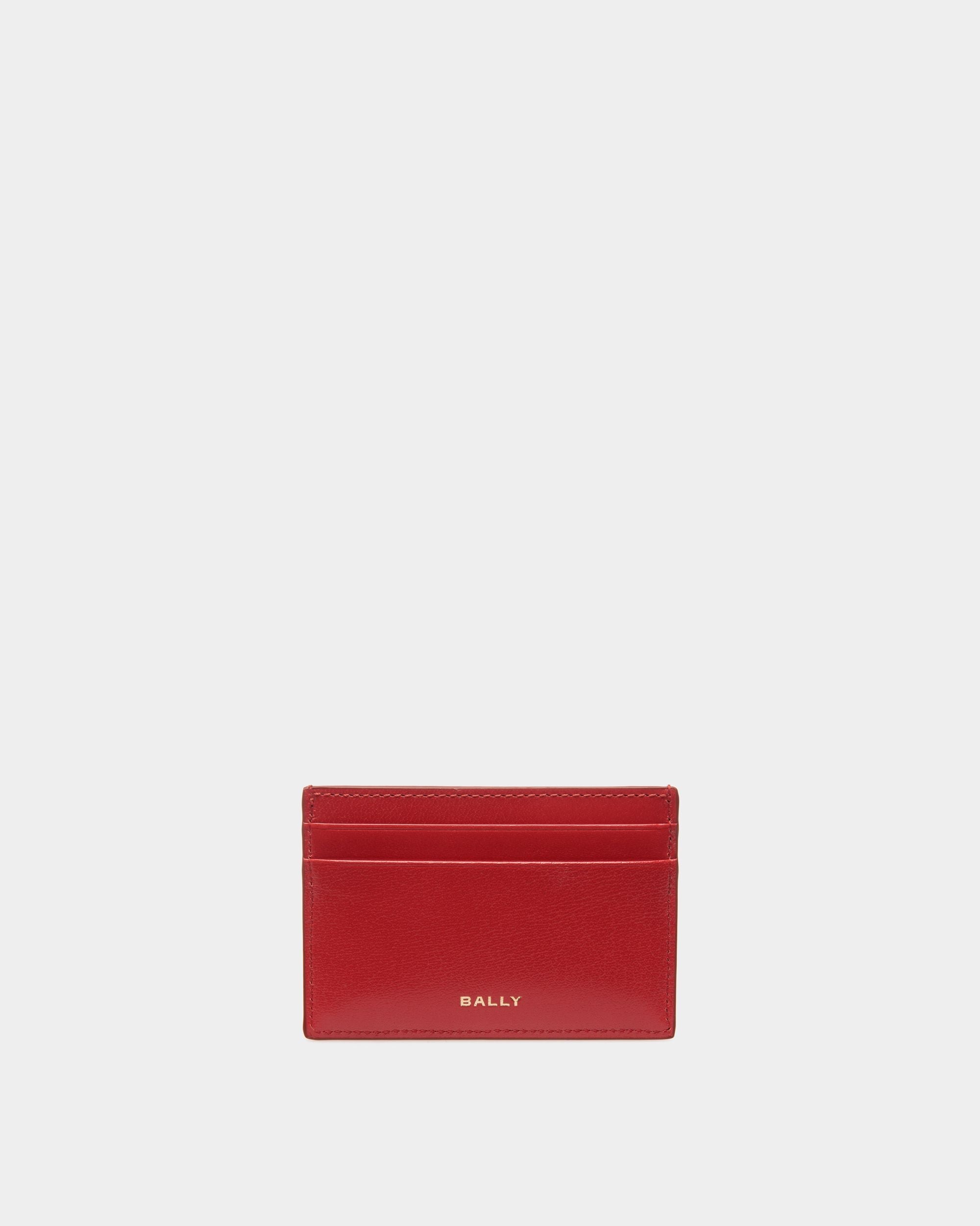Bally Global - Swissness Card Holder In Red Leather with Studs - Rojo