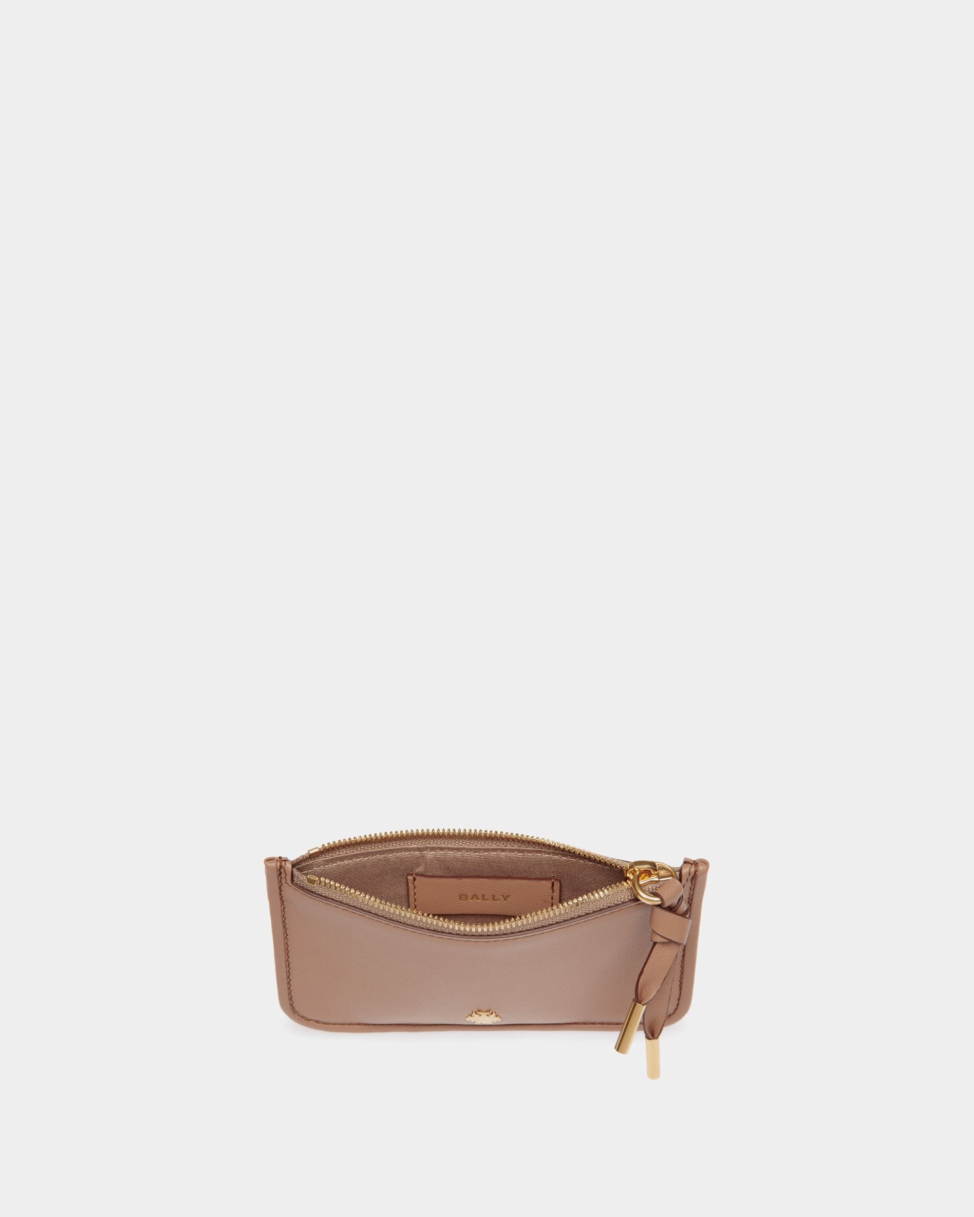 Bally Global - Tarjetero Con Cremallera Bally Essential De Piel Praline Beige - Beige