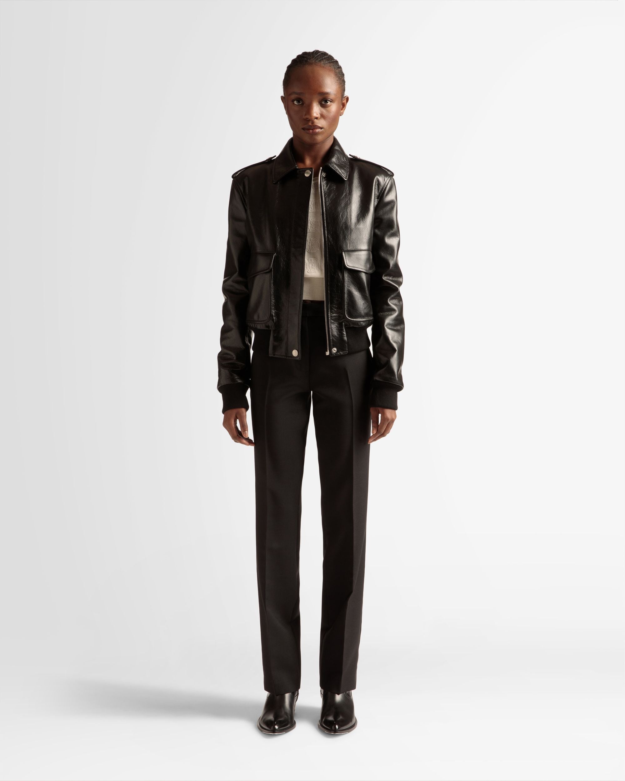 Bally Global - Bomber Jacket In Black Leather - Black