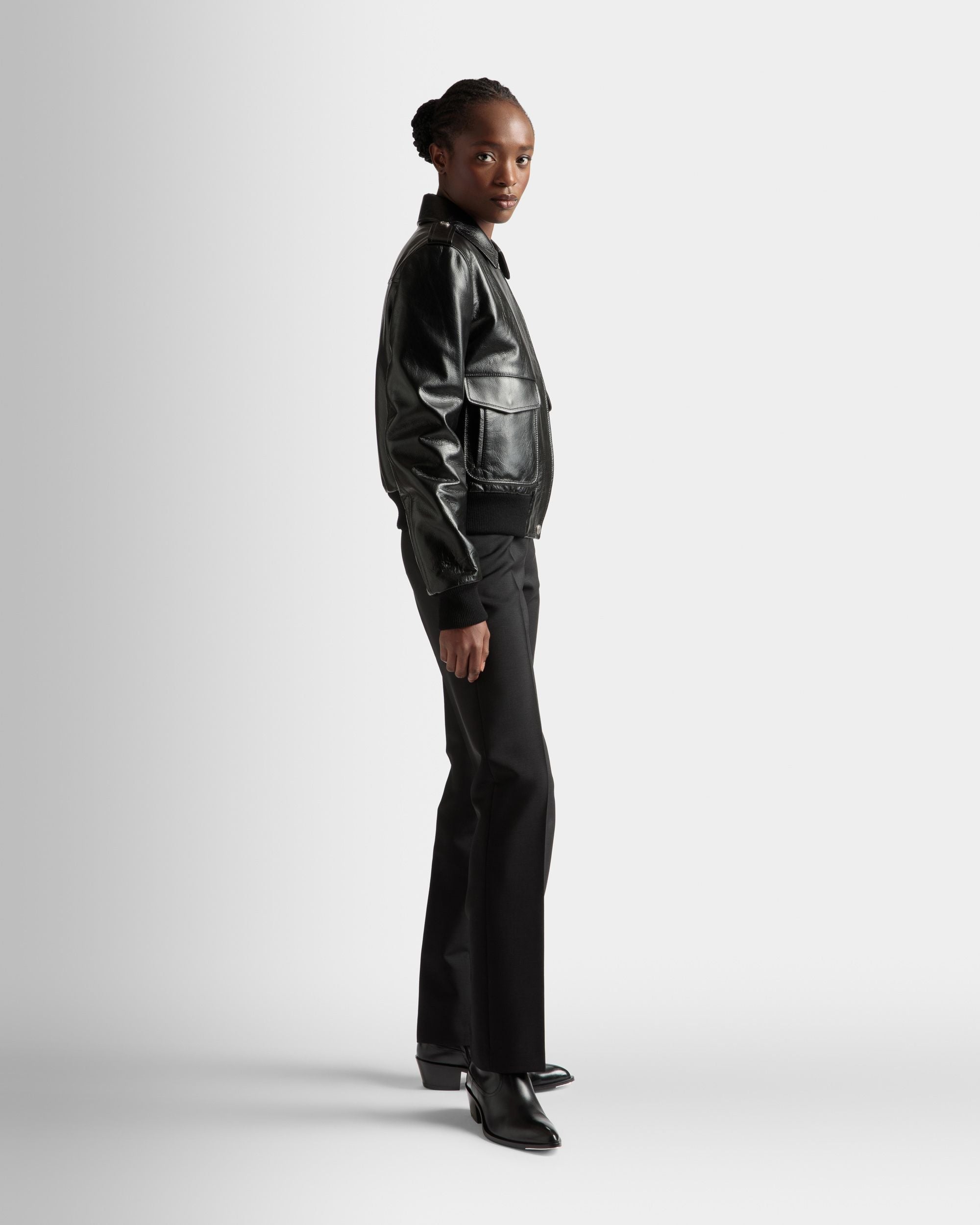 Bally Global - Bomber Jacket In Black Leather - Black
