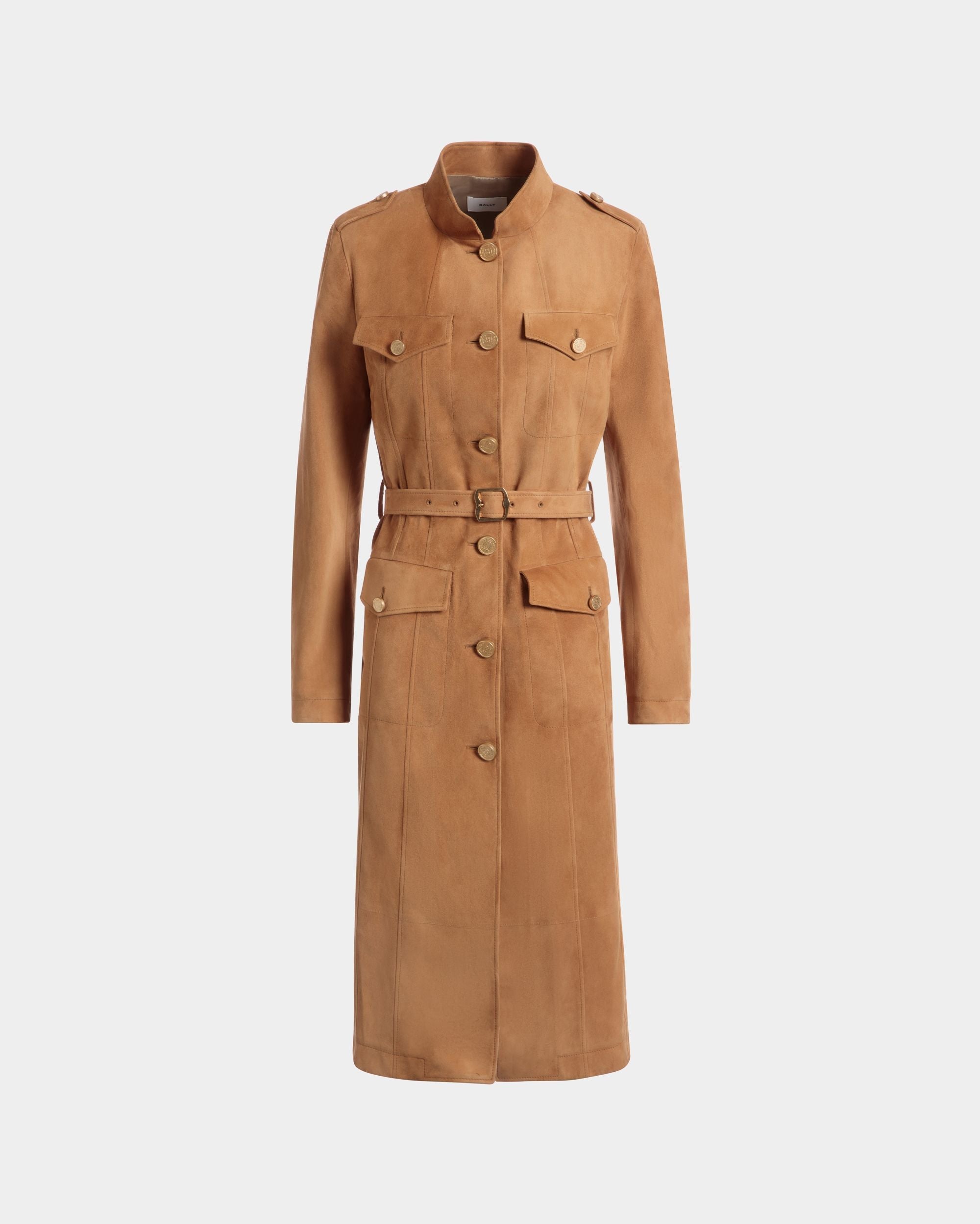 Bally Global - Belted Dress in Brown Suede - Brown