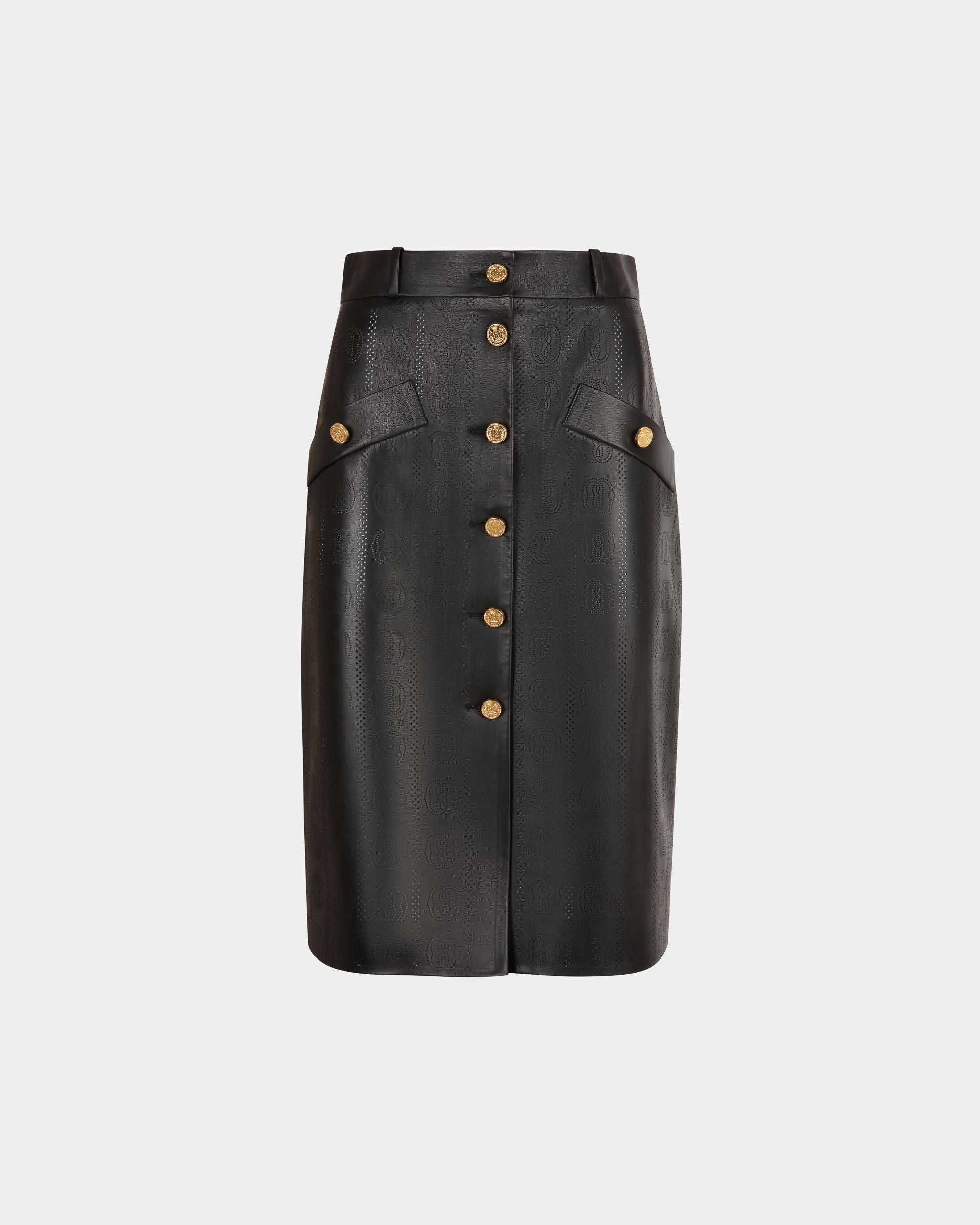 Bally Global - Midi Skirt In Black Leather - Black