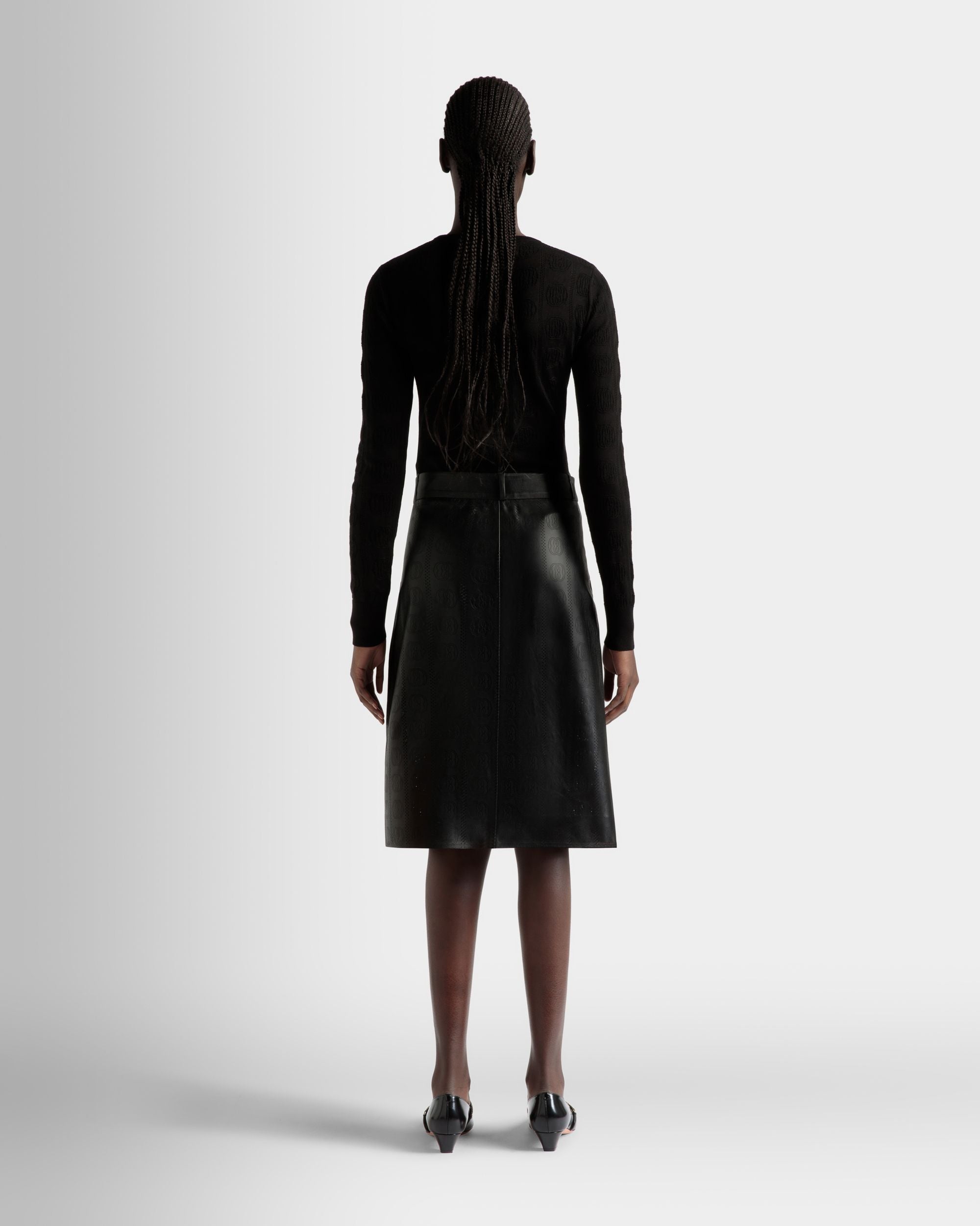 Bally Global - Midi Skirt In Black Leather - Black