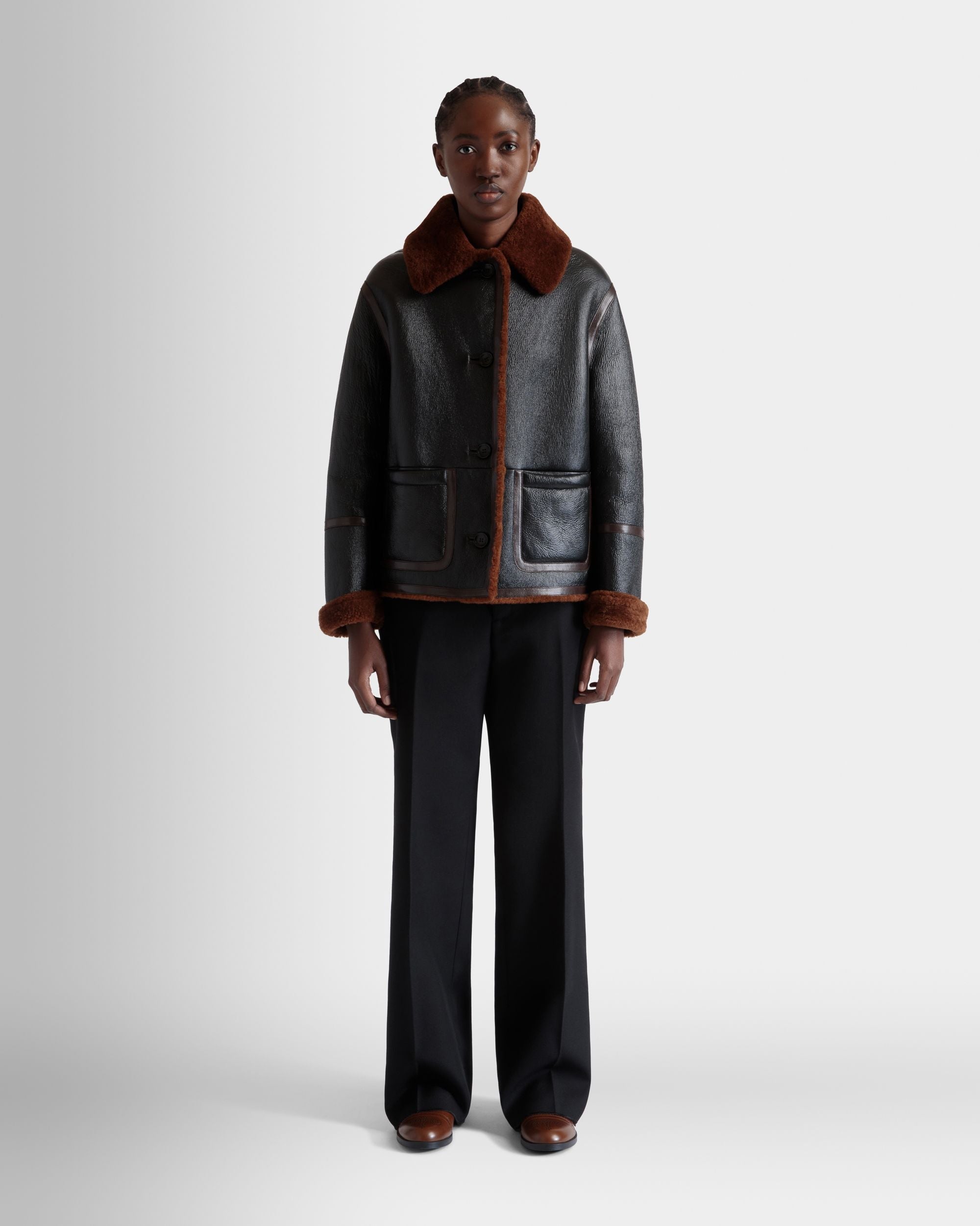 Bally Global - Shearling Lined Jacket In Black Leather - Noir