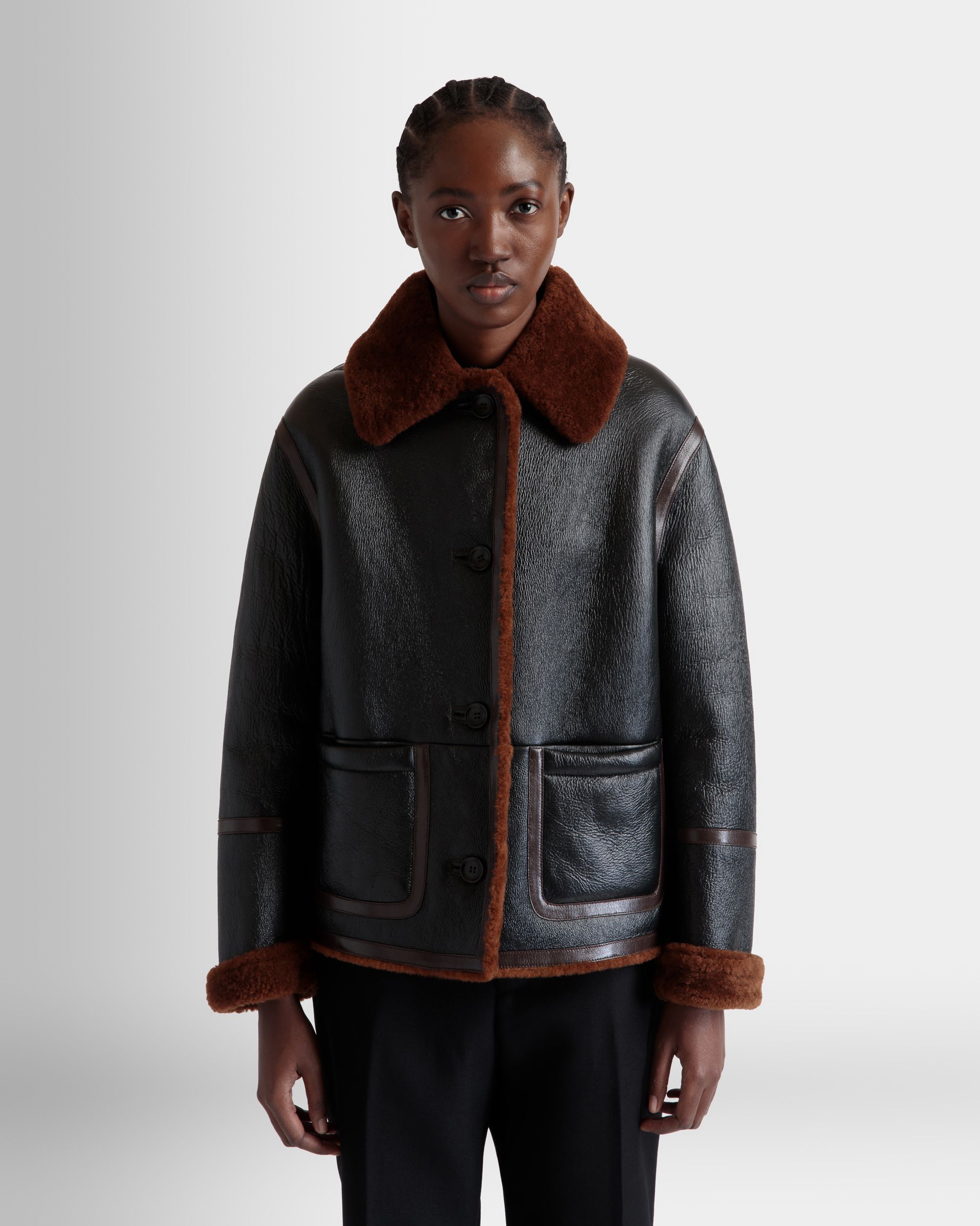 Bally Global - Shearling Lined Jacket In Black Leather - Noir