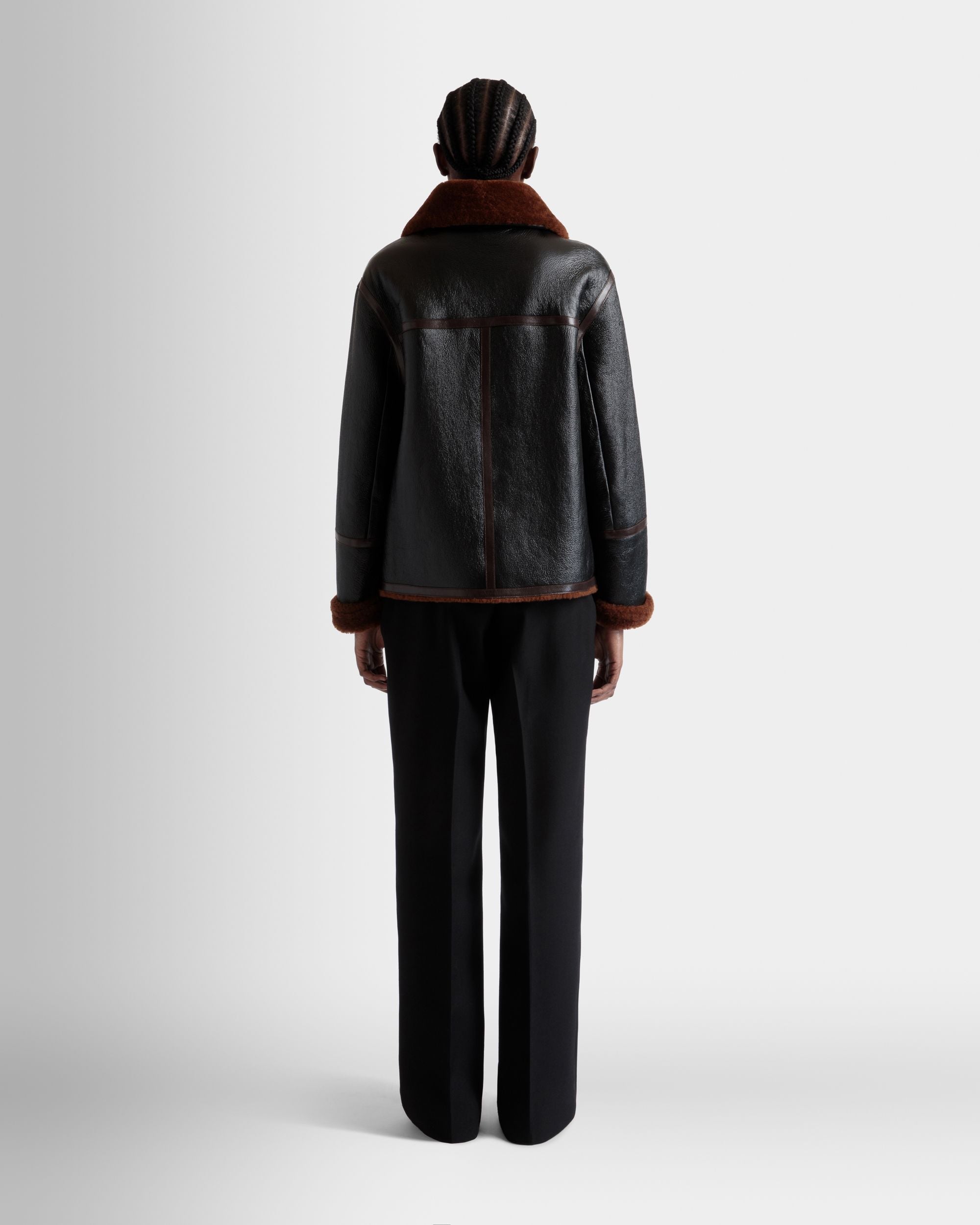 Bally Global - Shearling Lined Jacket In Black Leather - Noir