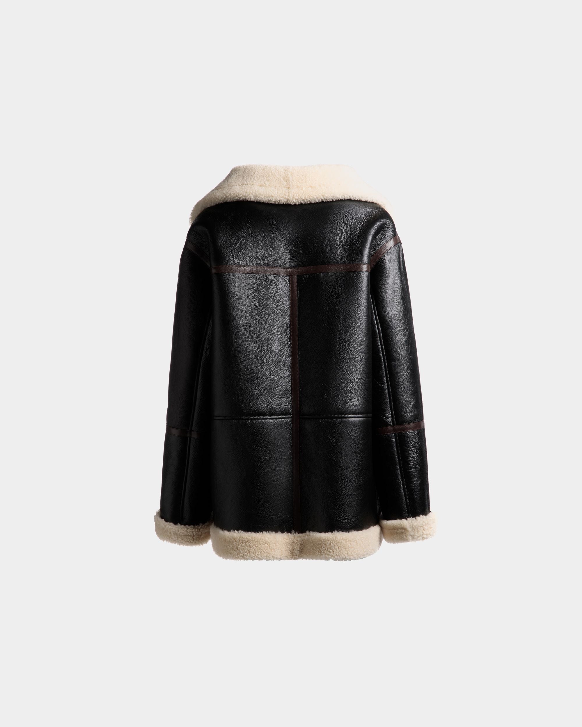 Bally Global - Veste En Cuir Noir Doublé De Mouton Retourné - Noir