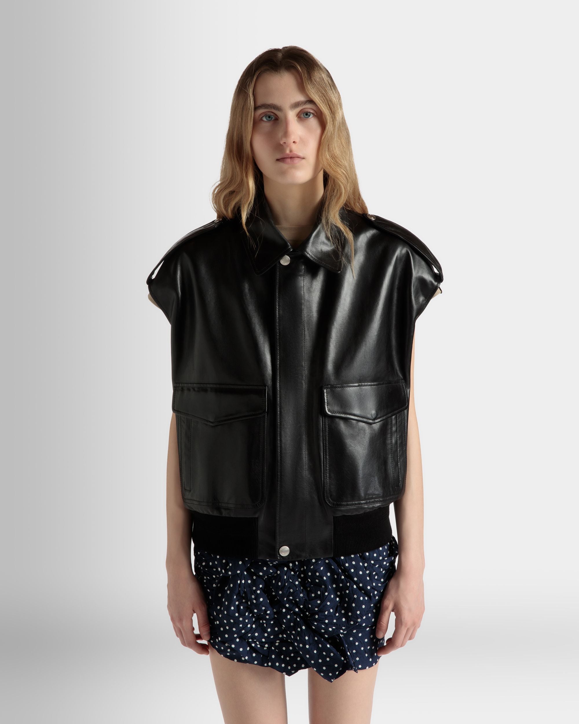 Bally Global - Gilet En Cuir Noir - Noir