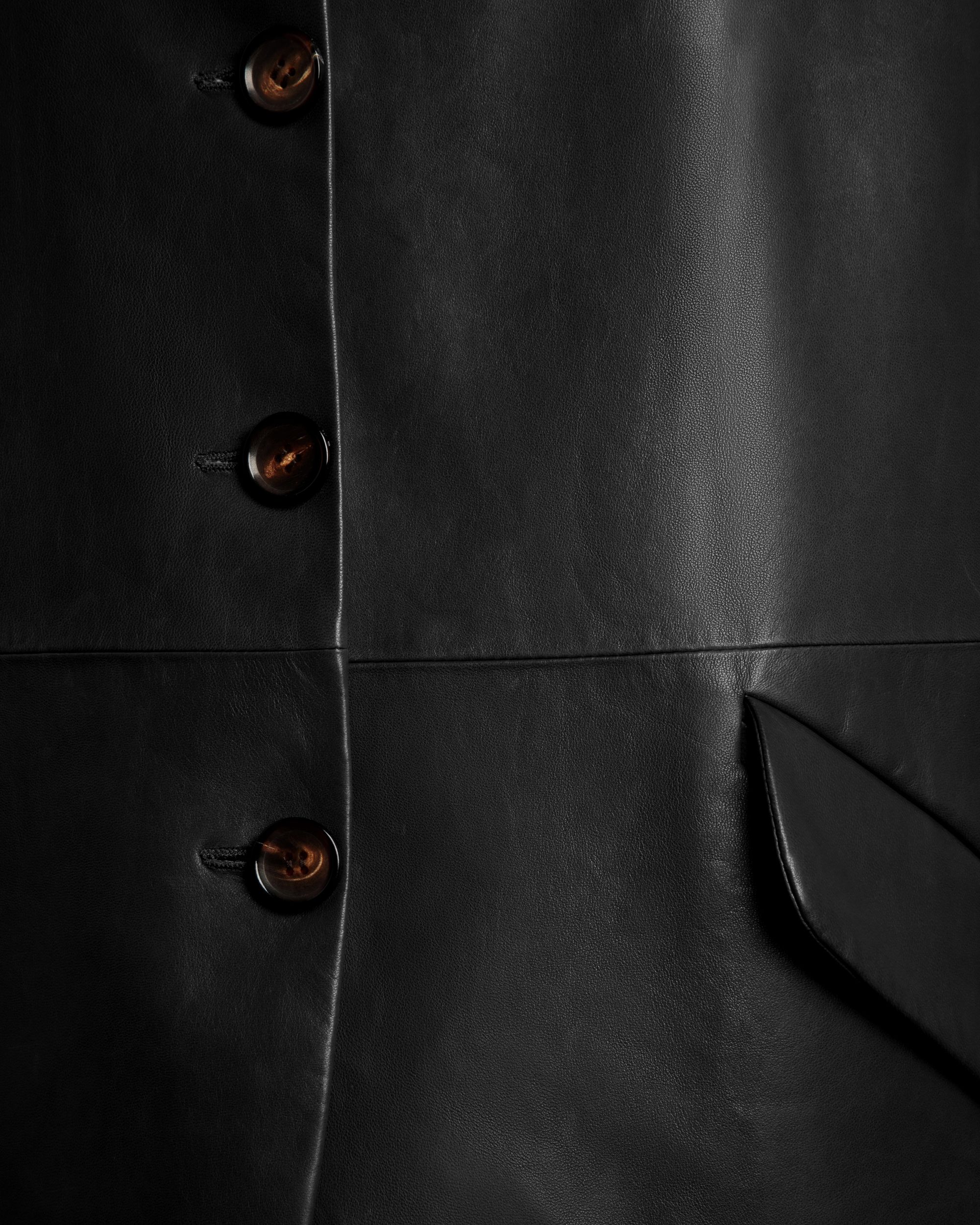 Bally Global - Single-Breasted Midi Coat In Black Leather - Black