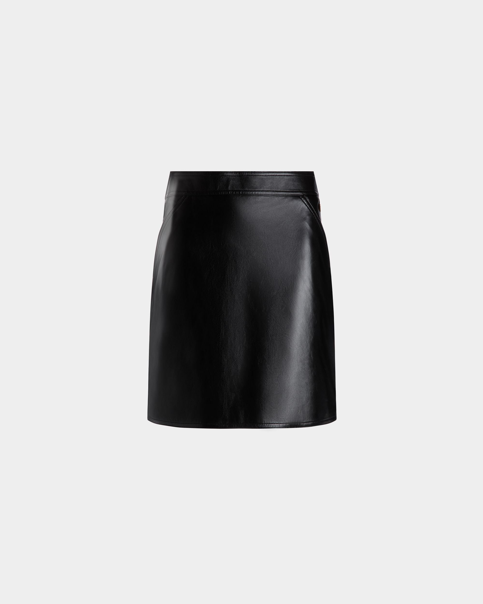 Bally Global - Mini Skirt In Black Leather - Black