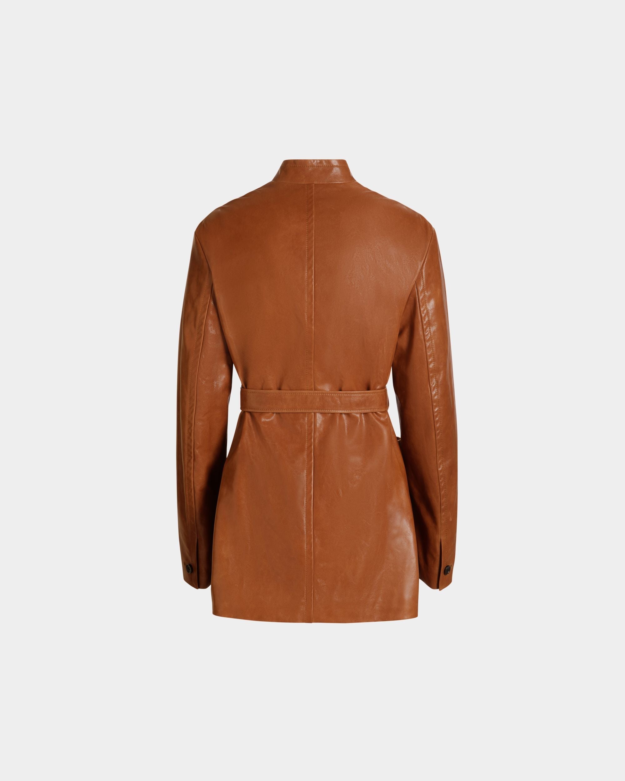 Bally Global - Belted Jacket in Brown Leather - Brown
