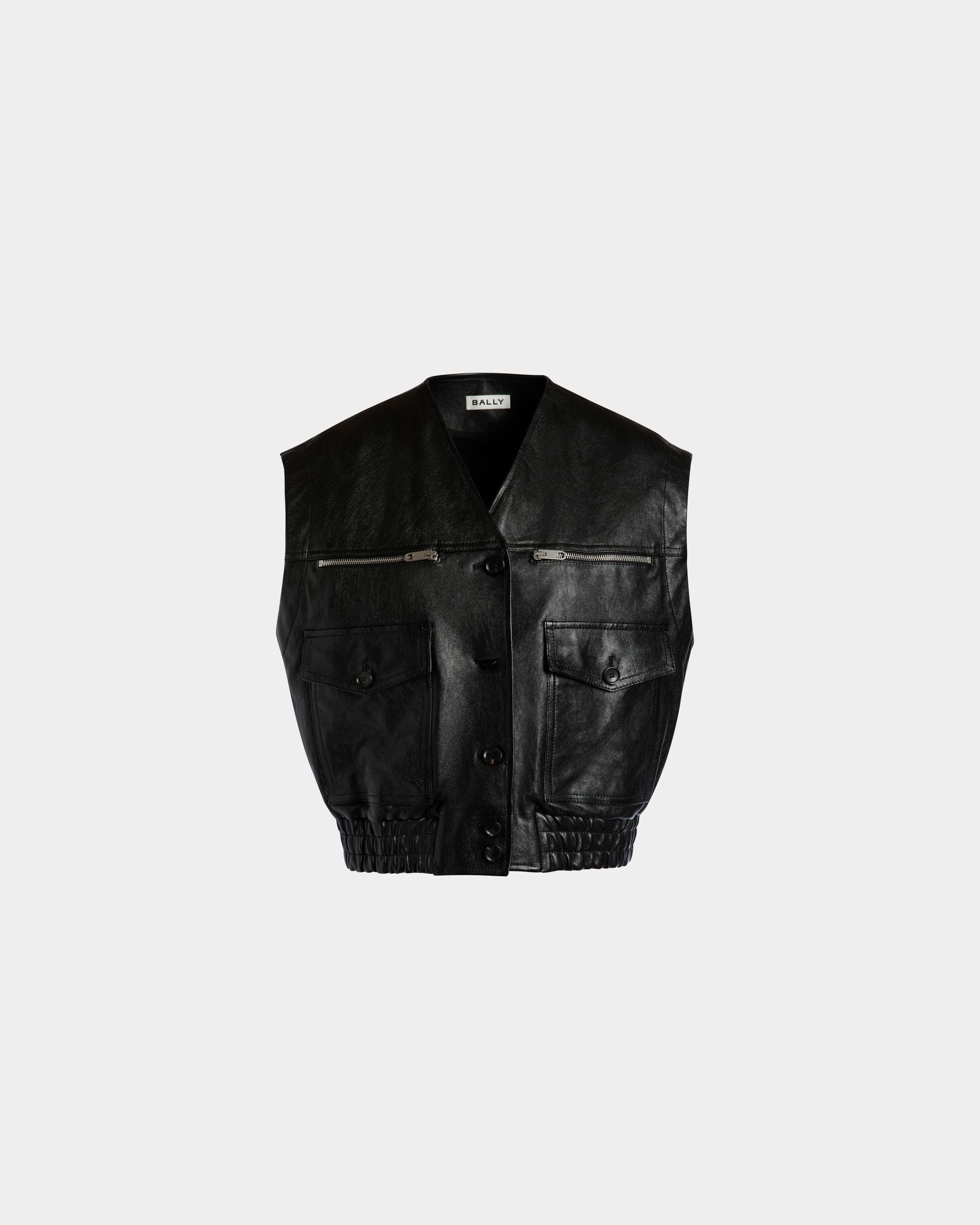 Bally Global - Gilet En Cuir Noir - Noir