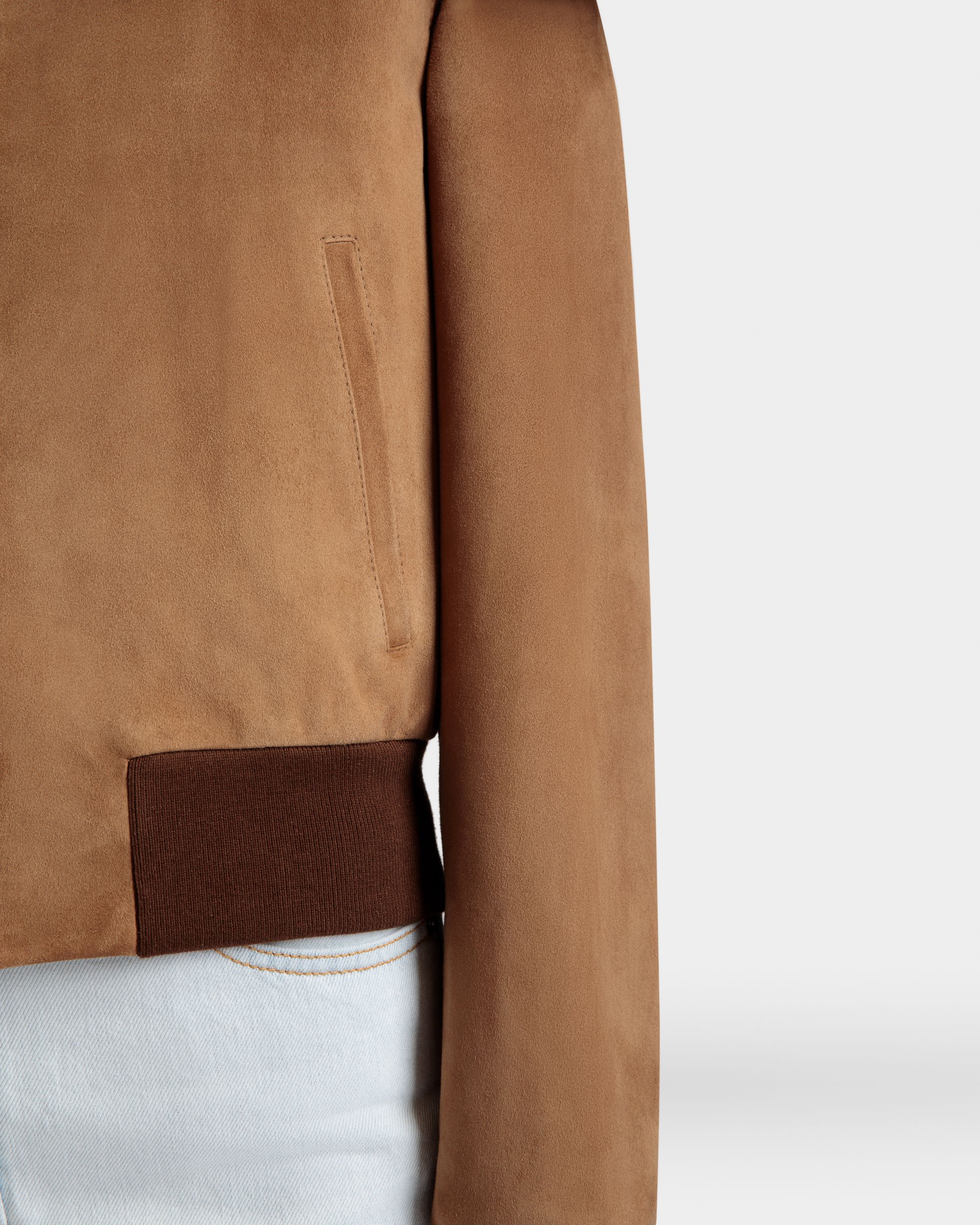 Bally Global - Blouson Bomber En Daim Marron - Marron