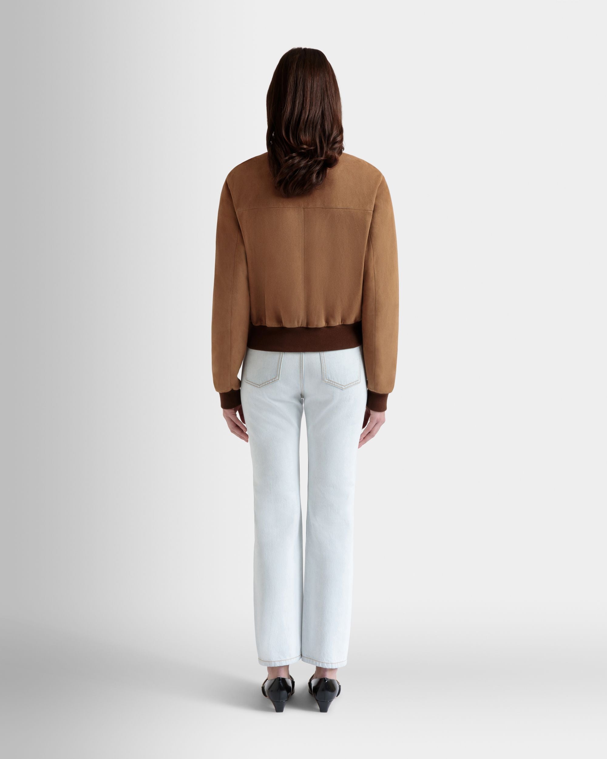 Bally Global - Blouson Bomber En Daim Marron - Marron