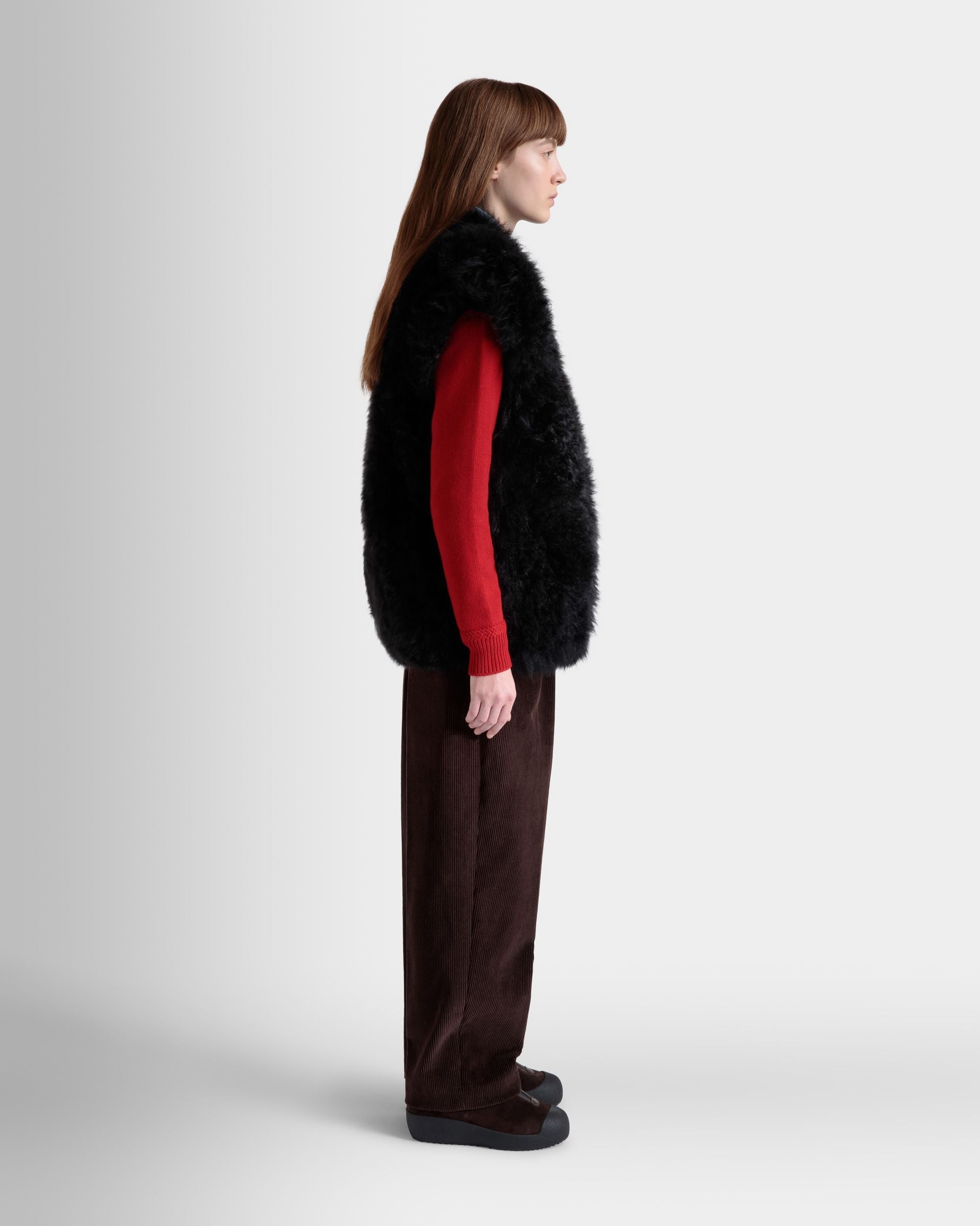 Bally Global - Winter Capsule Vest in Black Shearling - Black