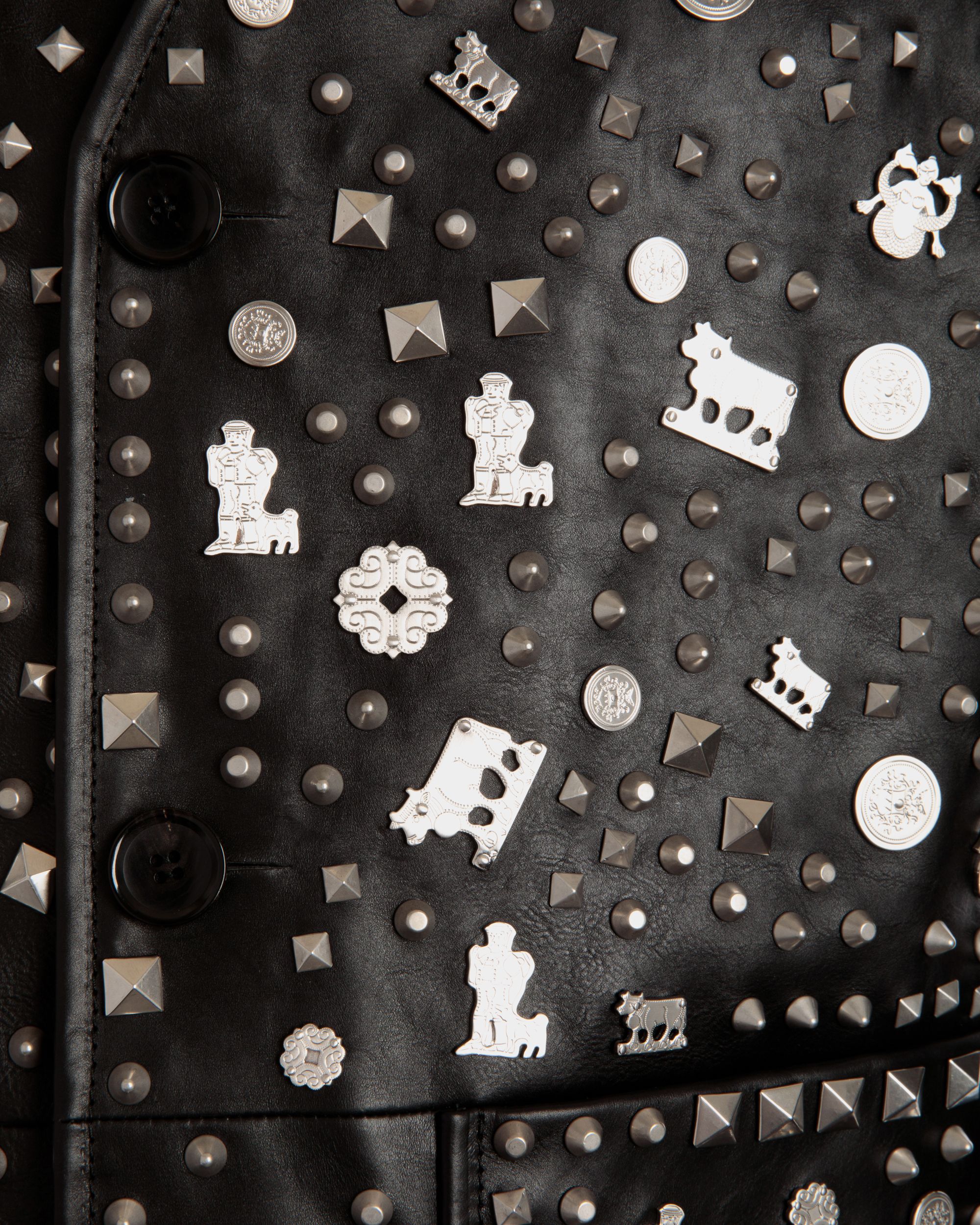 Bally Global - Vest In Black Leather with Studs - Black