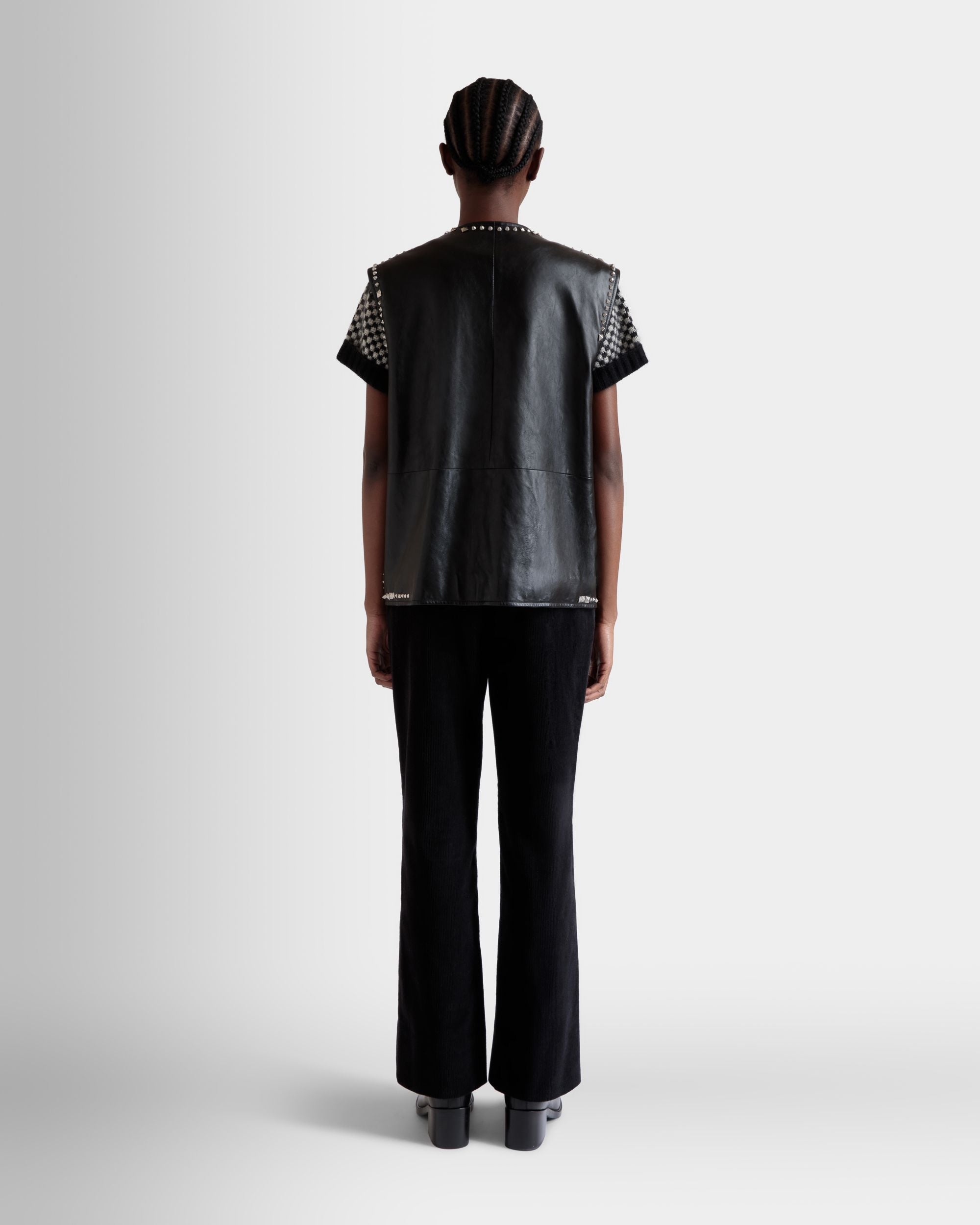 Bally Global - Vest In Black Leather with Studs - Black