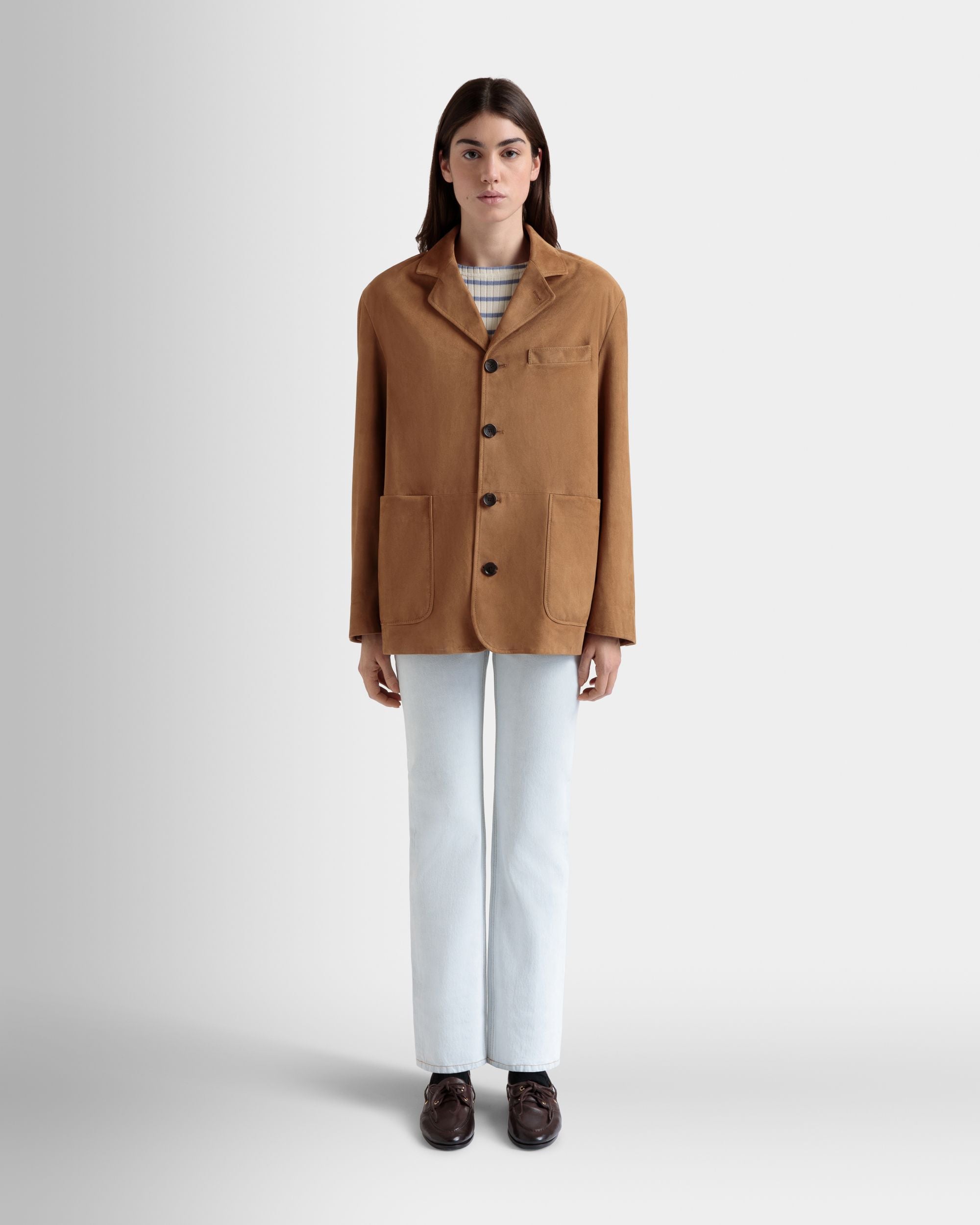 Bally Global - Blazer En Daim Marron - Marron