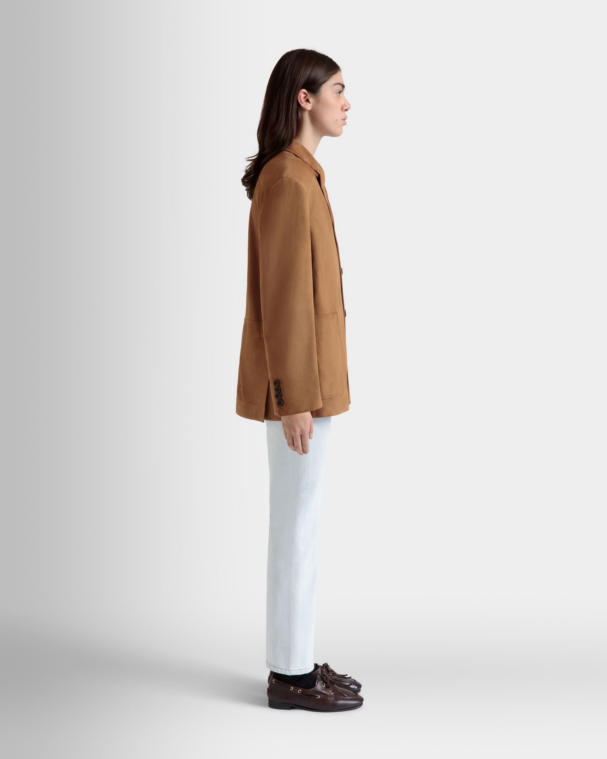Bally Global - Blazer En Daim Marron - Marron