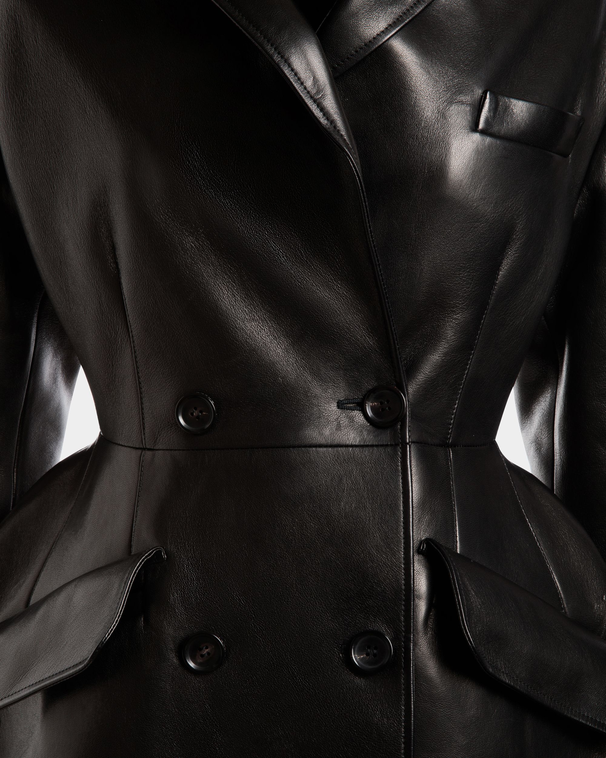 Bally Global - Coat in Black Leather - Noir