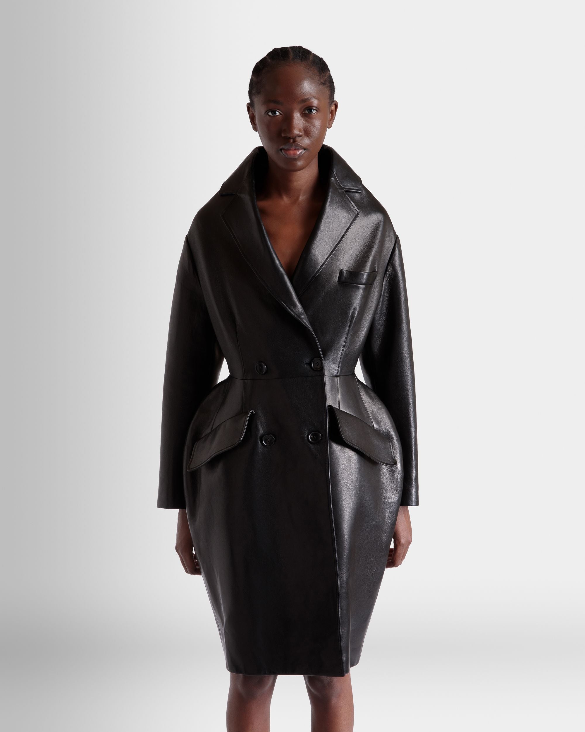 Bally Global - Coat in Black Leather - Noir