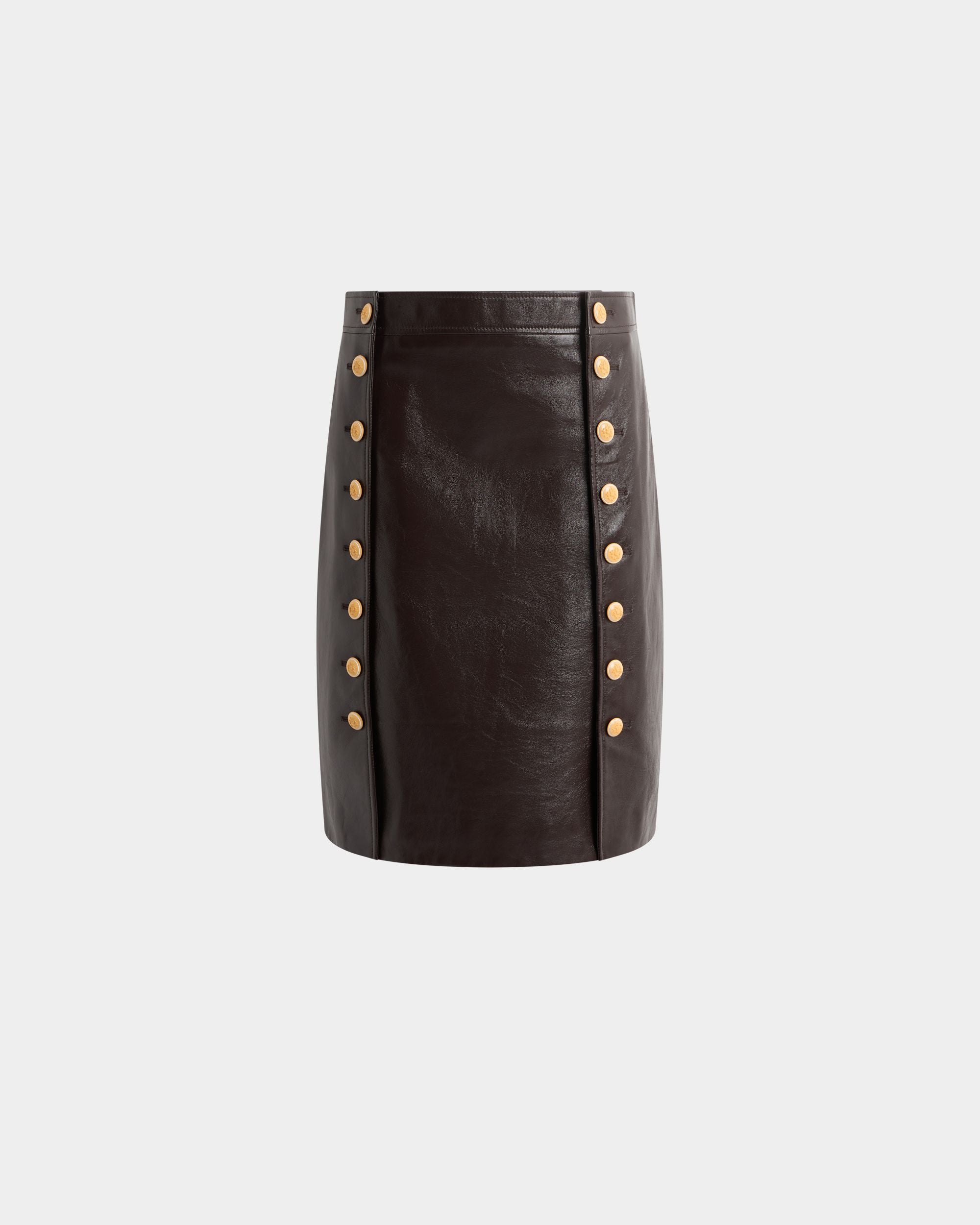 Bally Global - Midi Skirt in Brown Leather - Brown