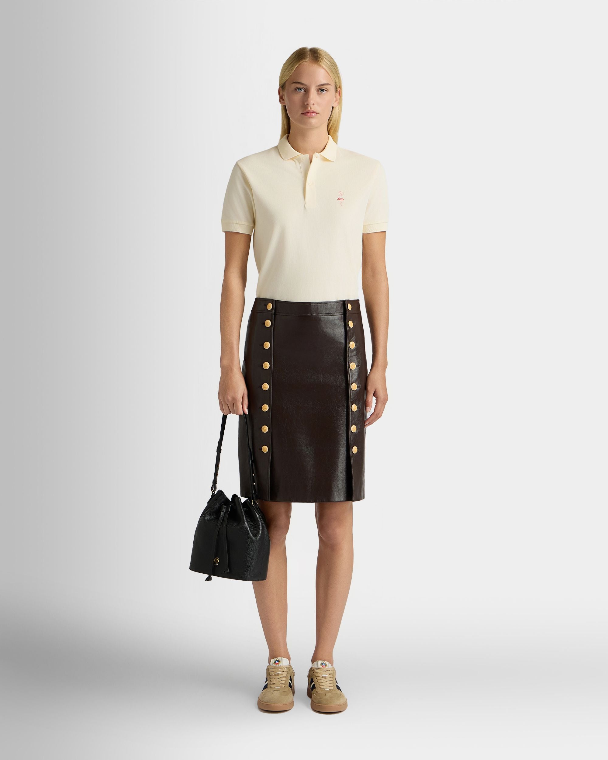 Bally Global - Midi Skirt in Brown Leather - Brown