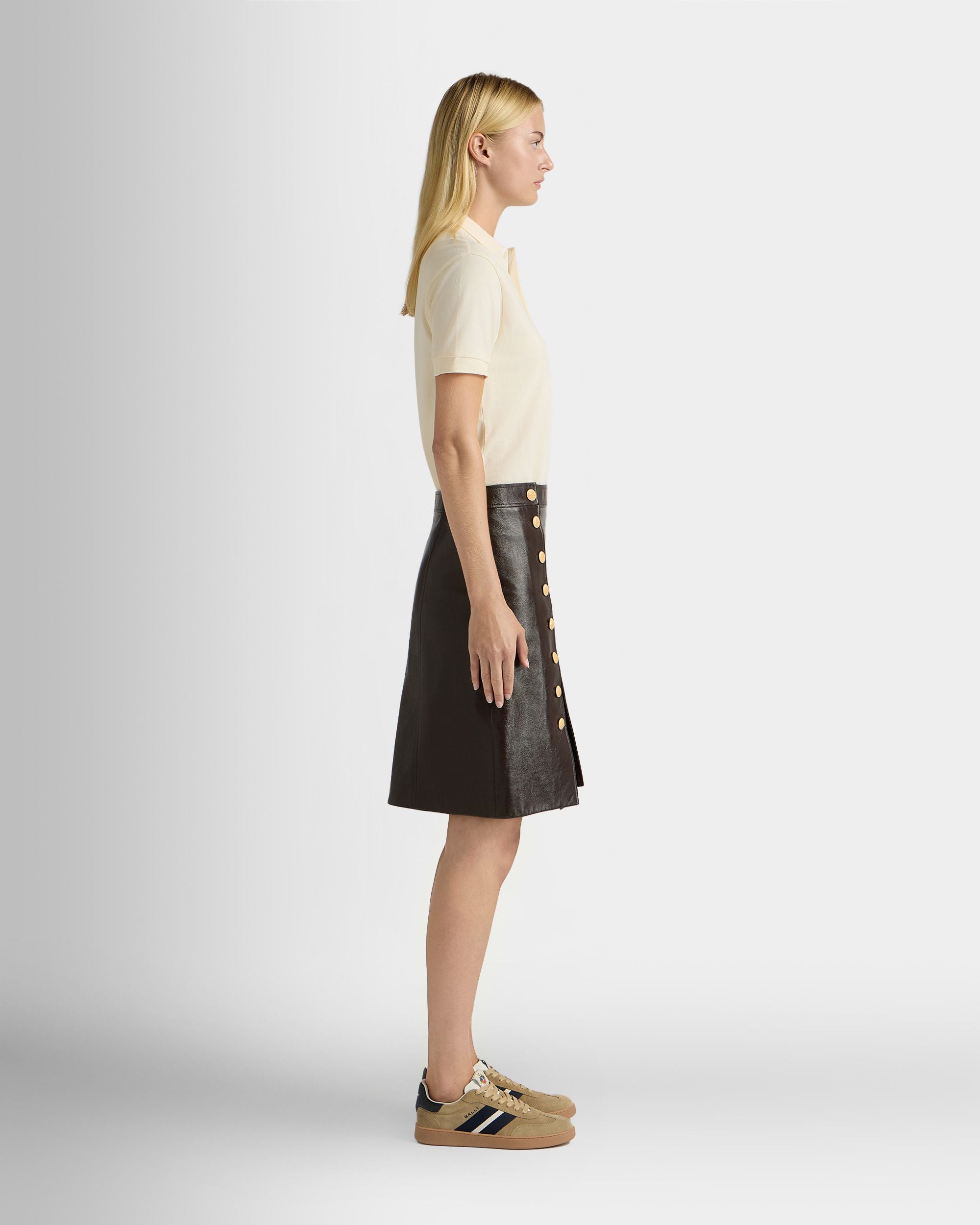 Bally Global - Midi Skirt in Brown Leather - Brown