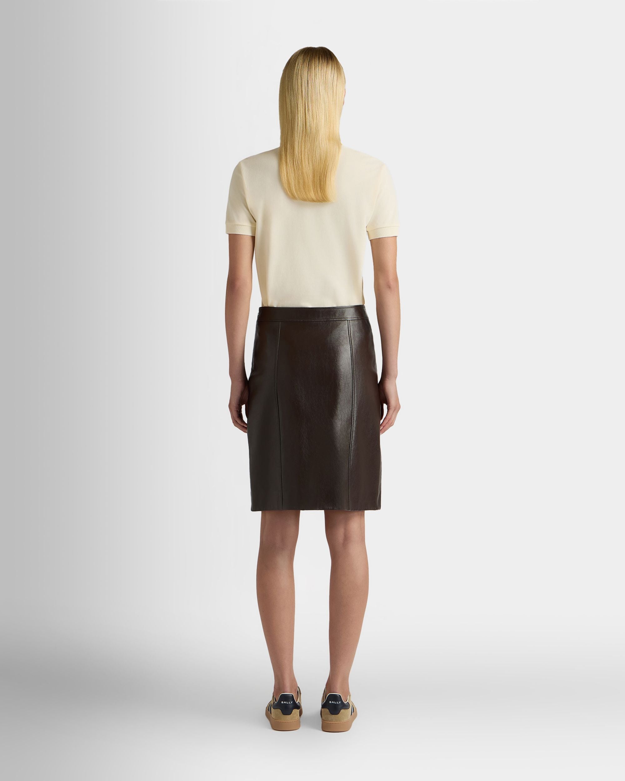 Bally Global - Midi Skirt in Brown Leather - Brown