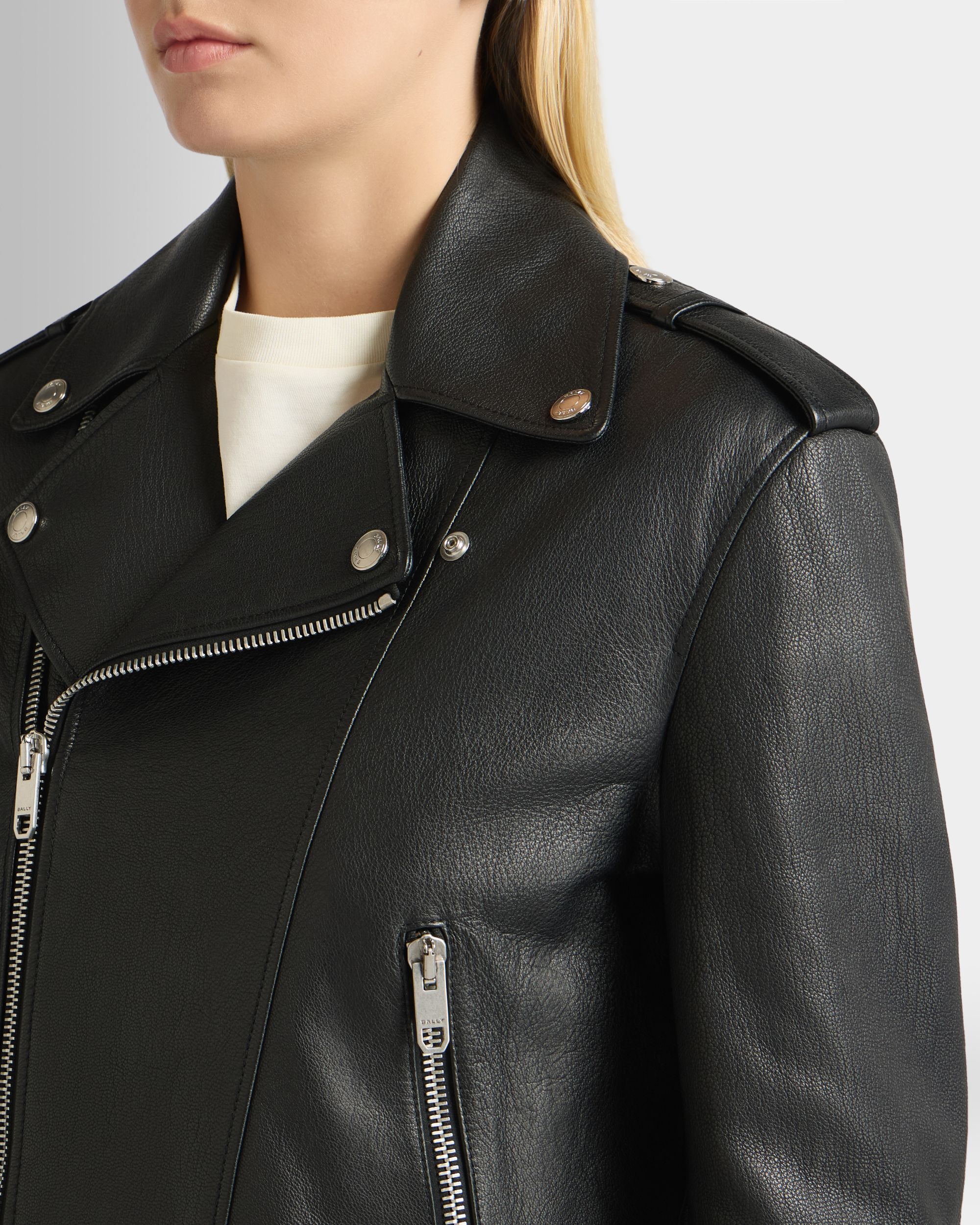 Bally Global - Biker Jacket in Black Leather - Black
