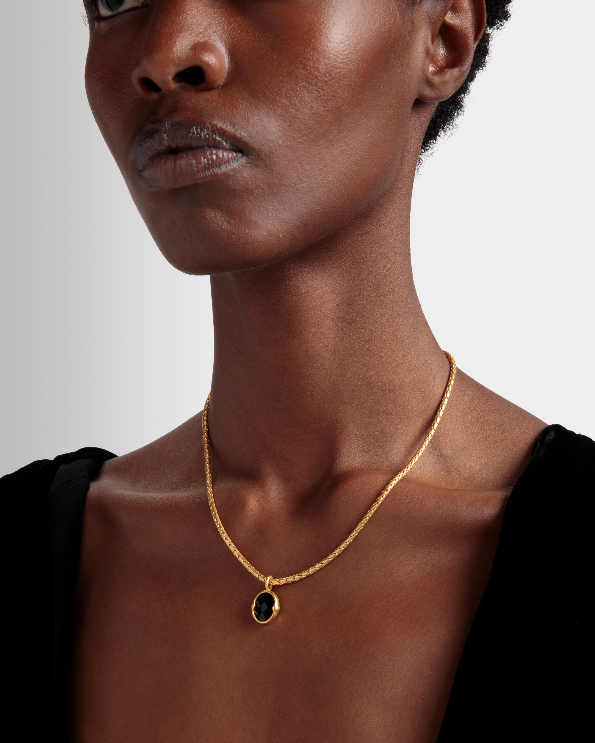 Bally Global - Collar Frame Outline Con Cadena De Serpiente - Dorado