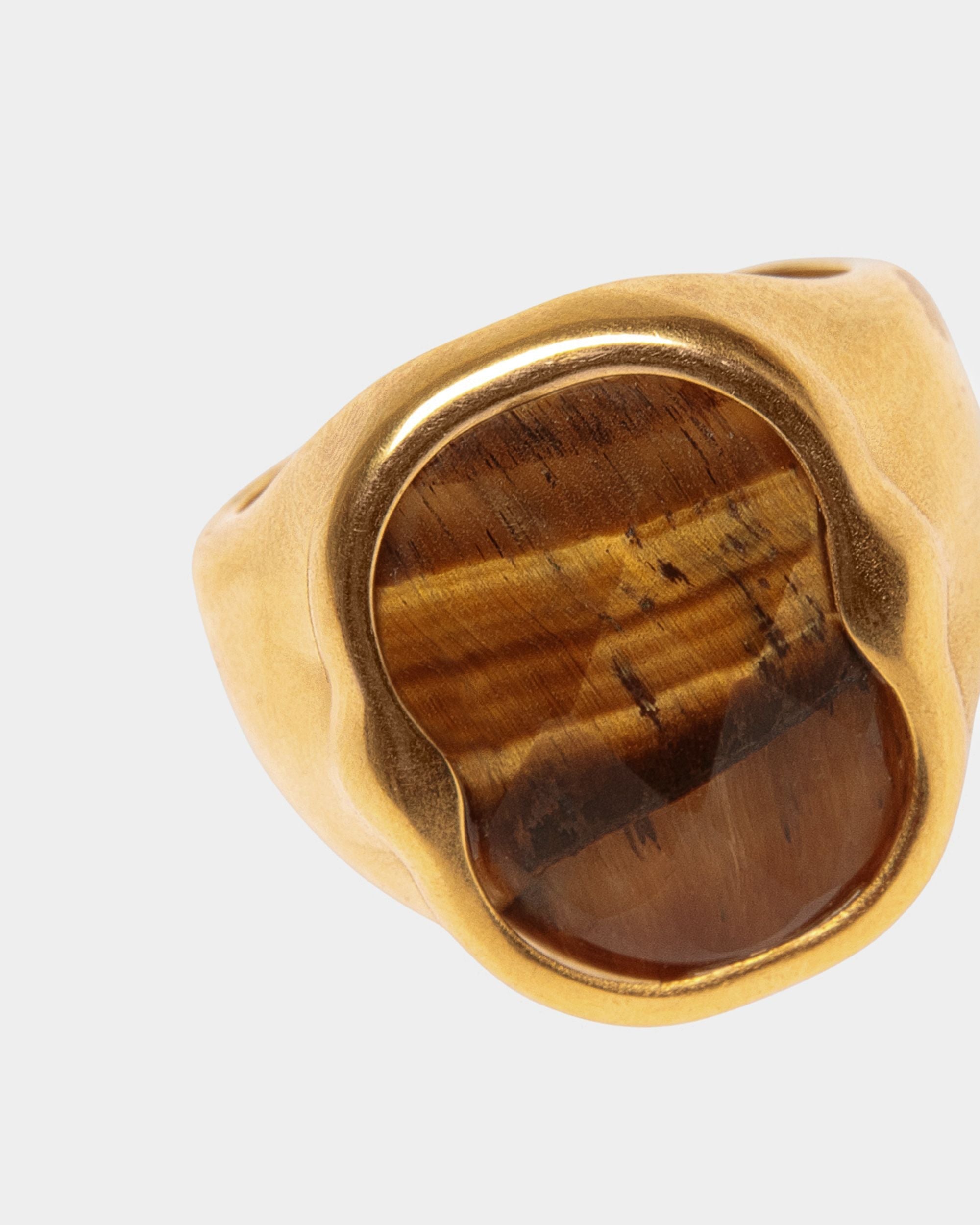 Bally Global - Frame Ring In Hammered Gold - Gold