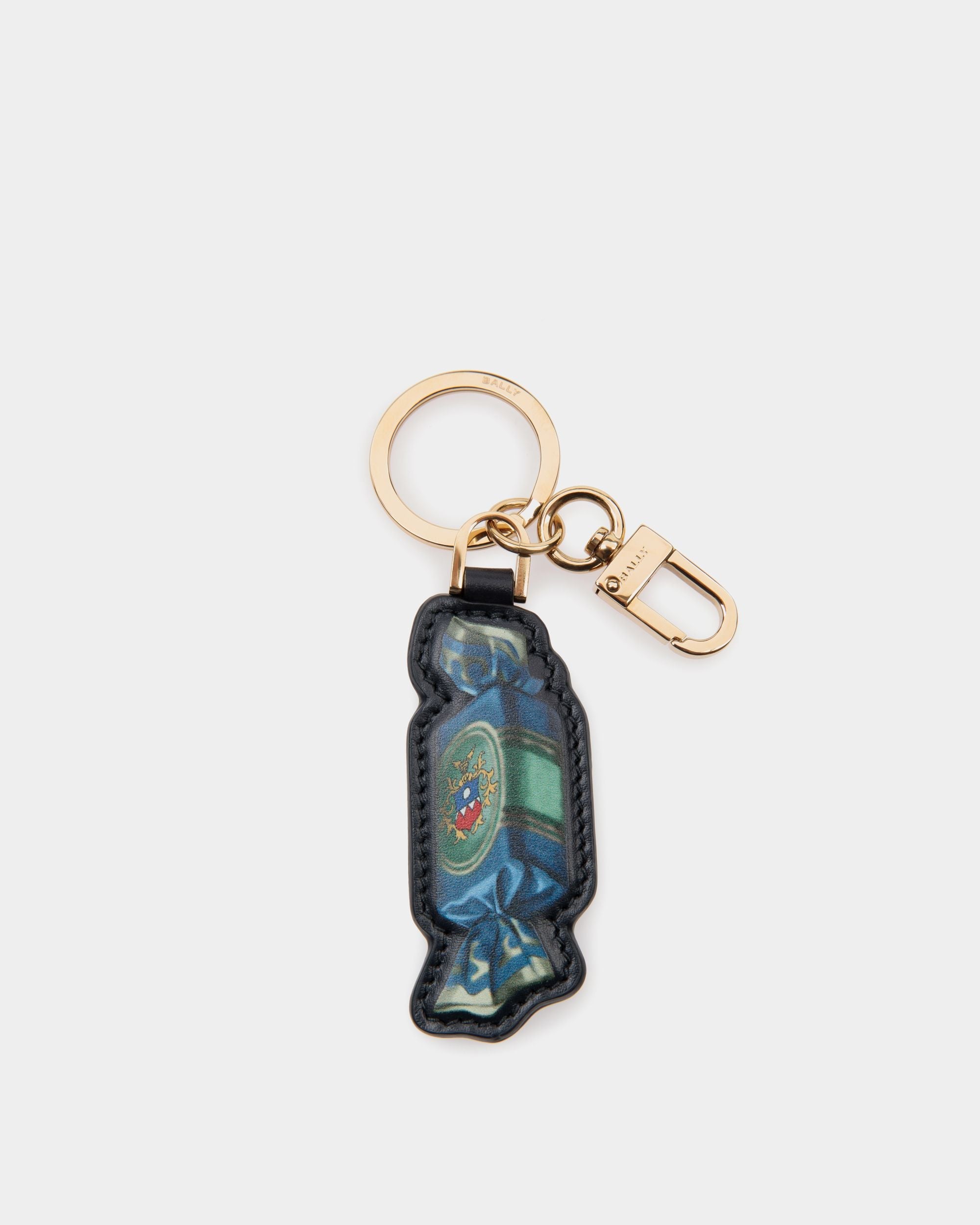 Bally Global - Unda Keychain In Choco-Candy Print Leather - Blue