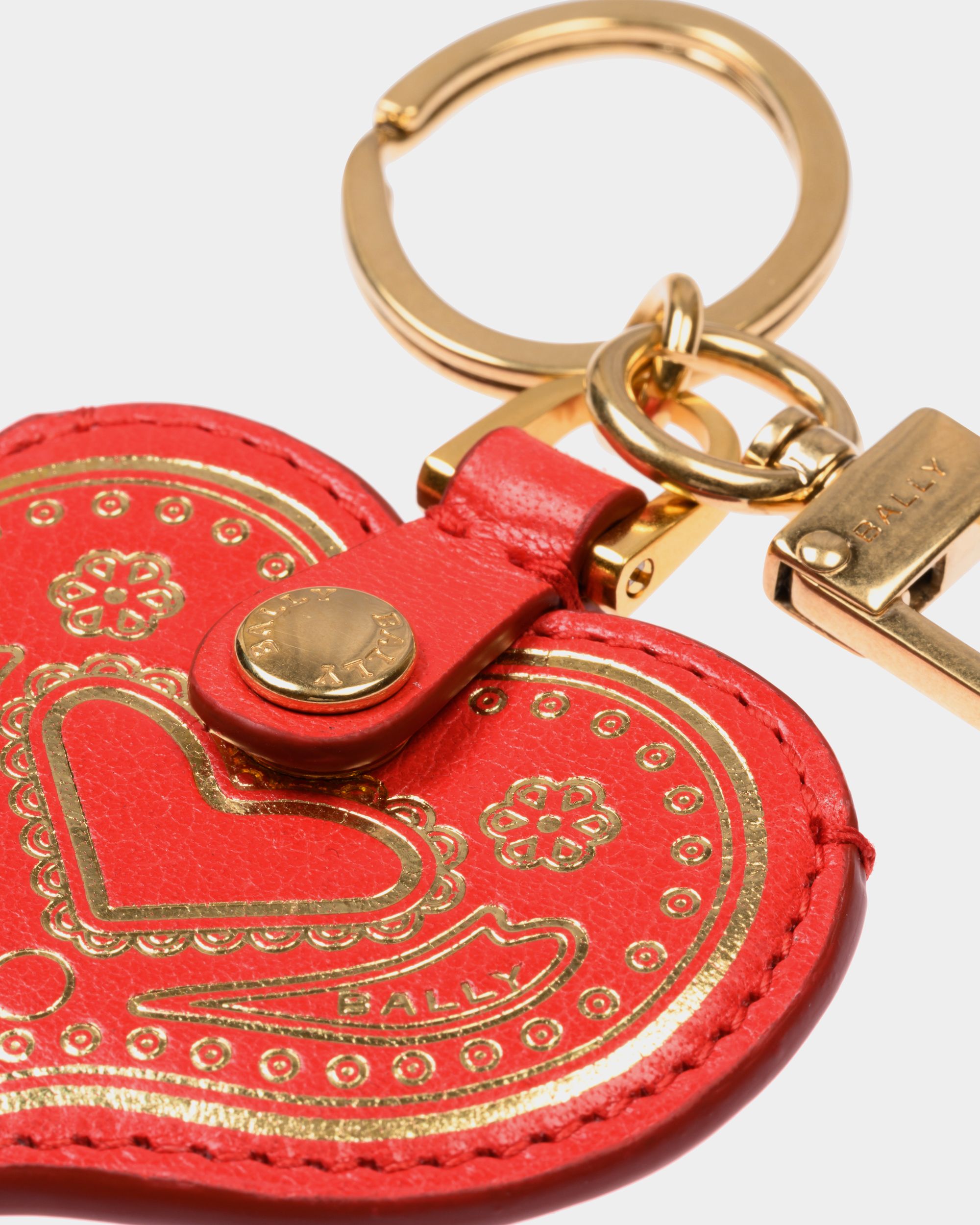 Bally Global - Soporte Para AirTag Swissness De Piel Roja - Rojo