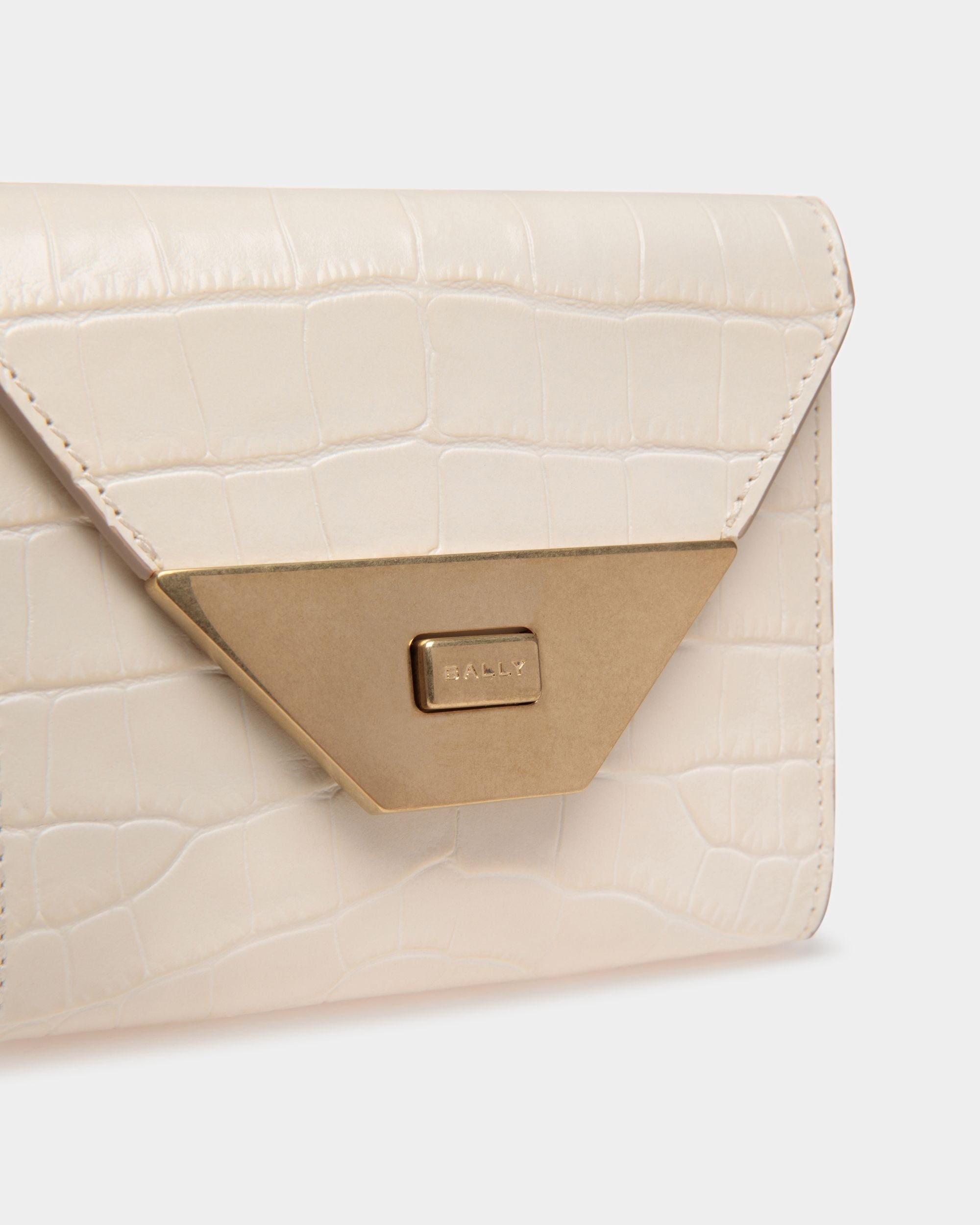 Bally Global - Tilt Wallet In White Crocodile Print Leather - White