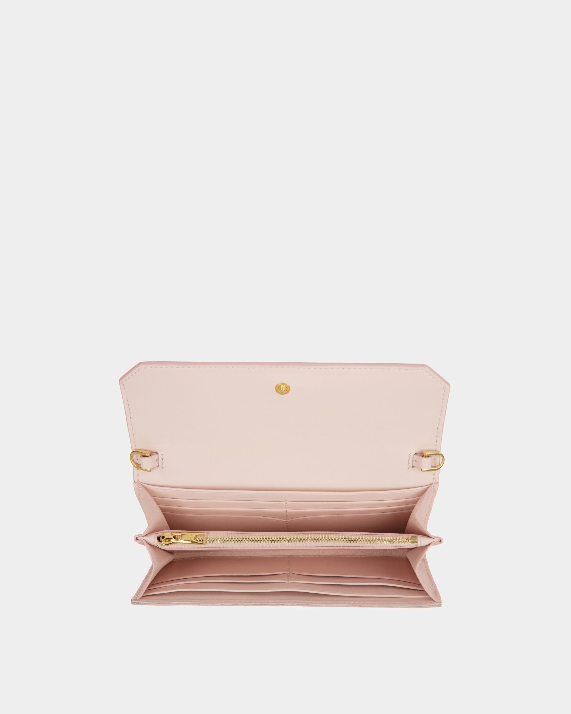 Bally Global - Emblem Travel Wallet In Dusty Petal Leather - Pink