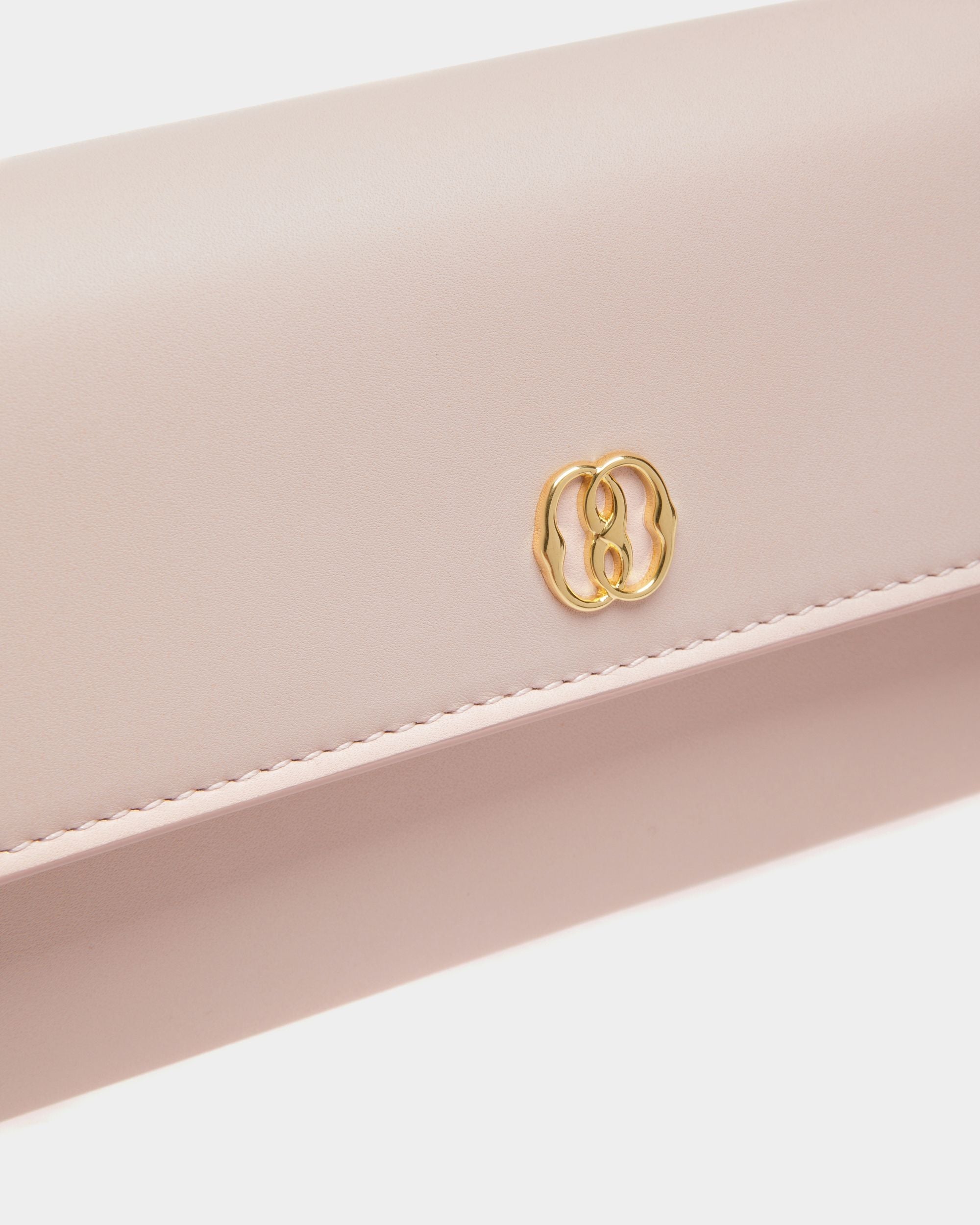 Bally Global - Emblem Travel Wallet In Dusty Petal Leather - Pink