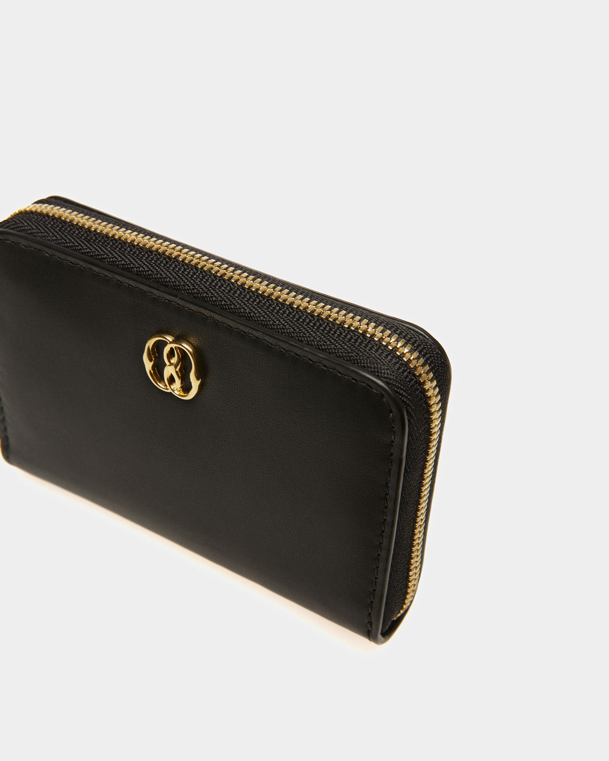 Bally Global - Monedero Con Tarjetero Emblem De Piel Negra - Negro