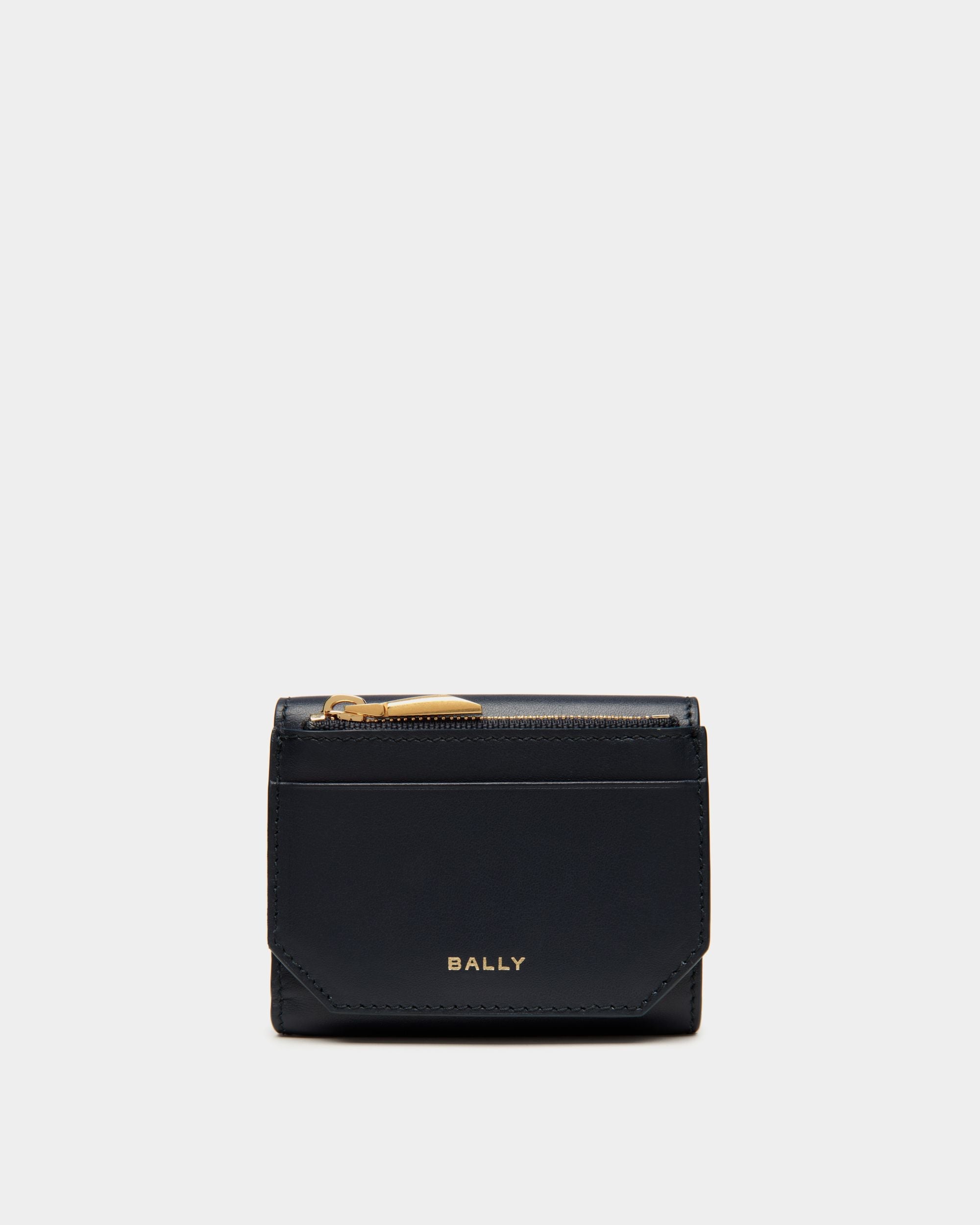 Bally Global - Emblem Wallet in Navy Blue Leather - Blue