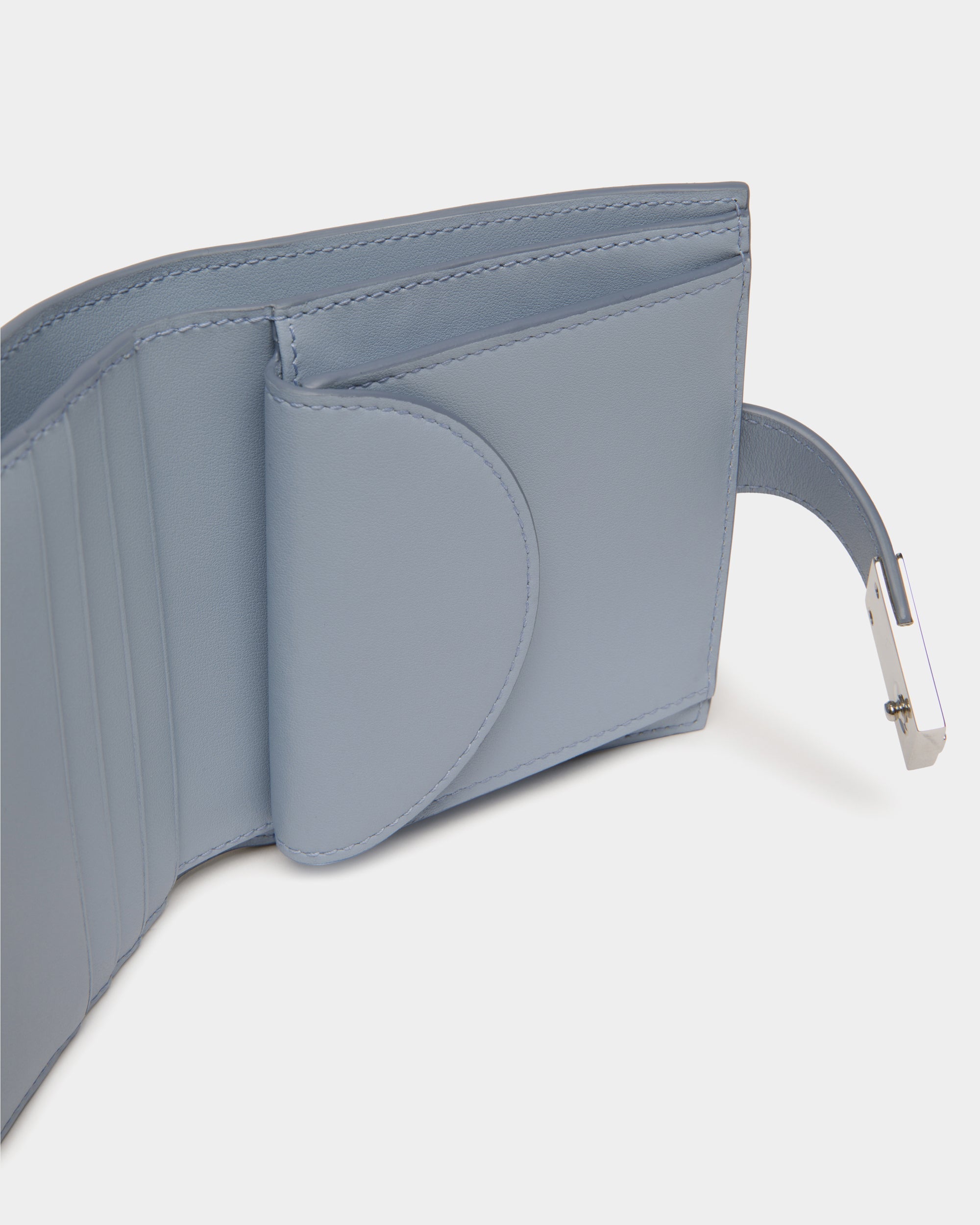 Bally Global - Cartera Ollam De Piel Light Blue - Azul