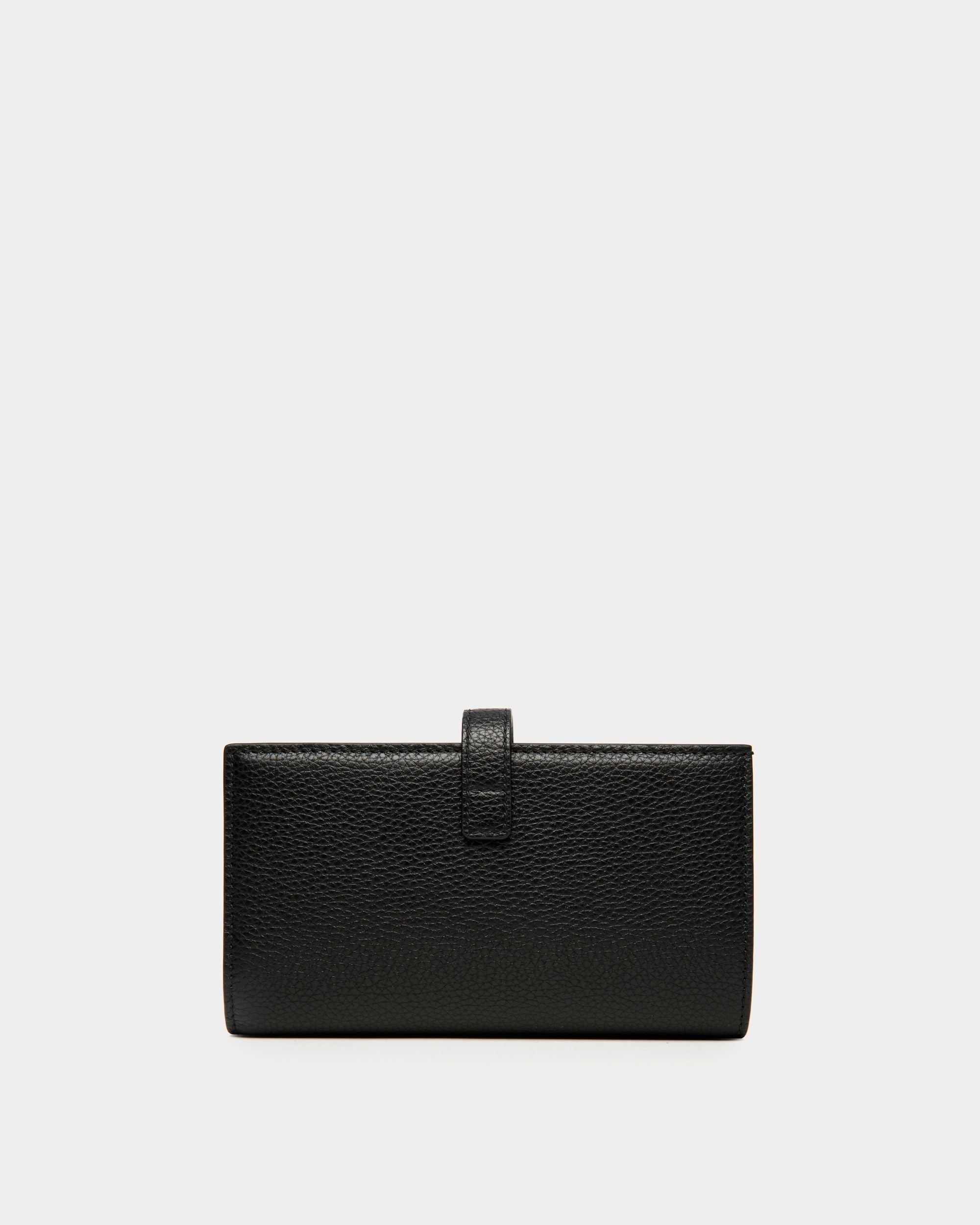 Bally Global - Lock Me Long Wallet In Black Grained Leather - Negro